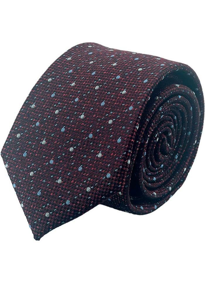MONTI Krawatte mit Punkten bordeaux | Breite Krawatten