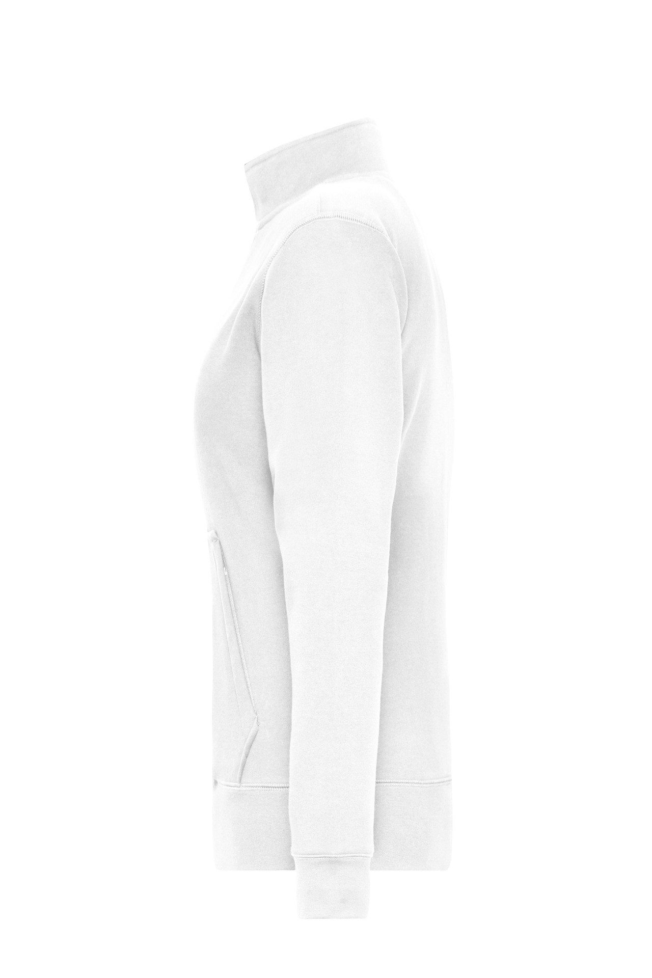 James & Nicholson Sweatjacke Leicht taillierte Damen Doppeljacke im Materialmix JN1809 Innen warmer Fleece, außen angenehmer Baumwoll-Jersey – Bild 3 von 4