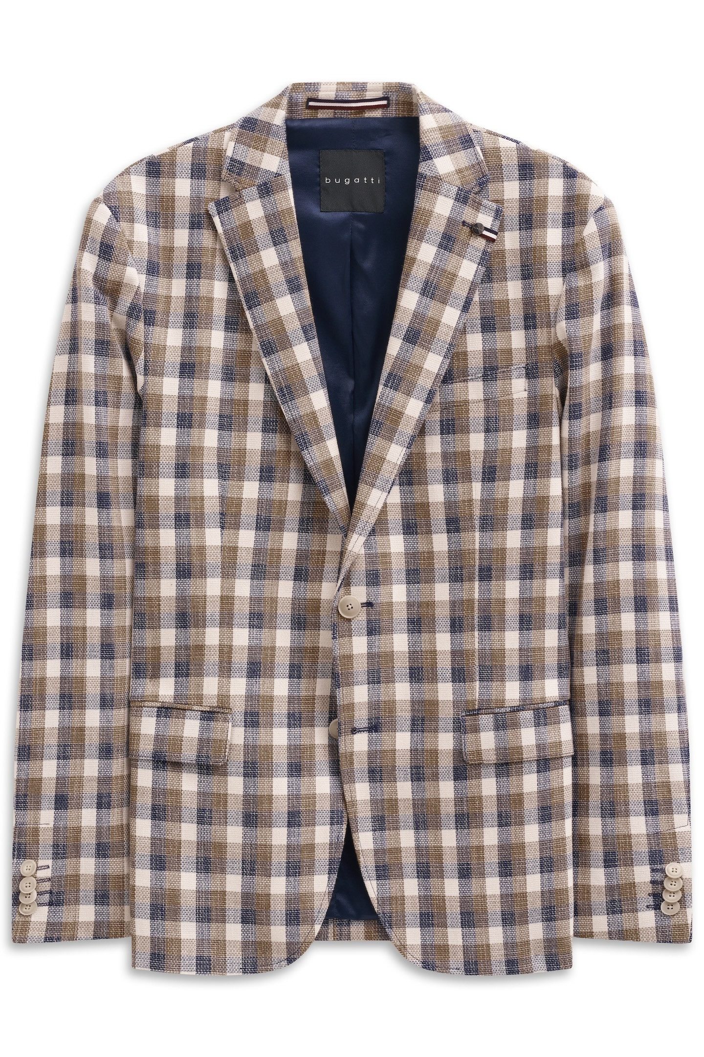 bugatti Sakko Modern Fit kariert mit Stretch-Futter