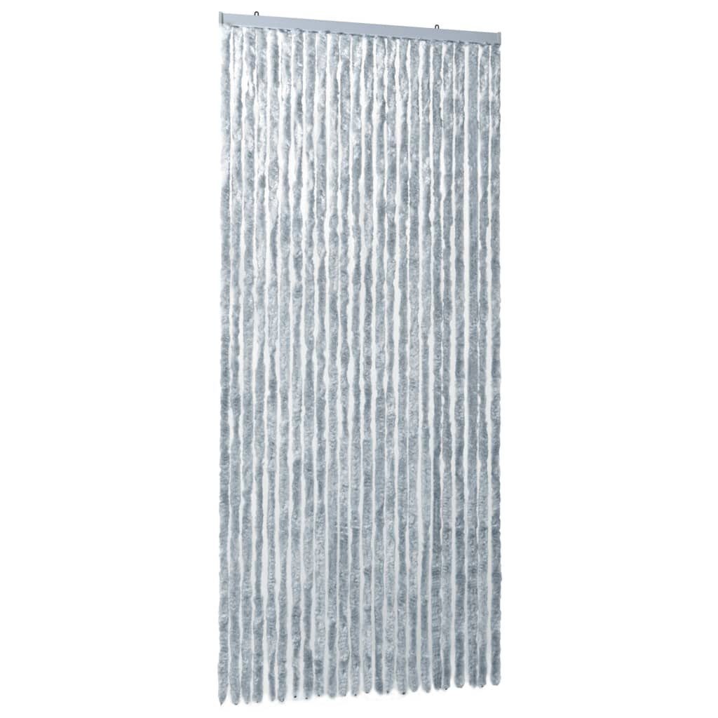 vidaXL Insektenschutz-Vorhang 100 x 220 cm Insektenschutz-Vorhang Weiß und Grau 100x220 cm Chenille
