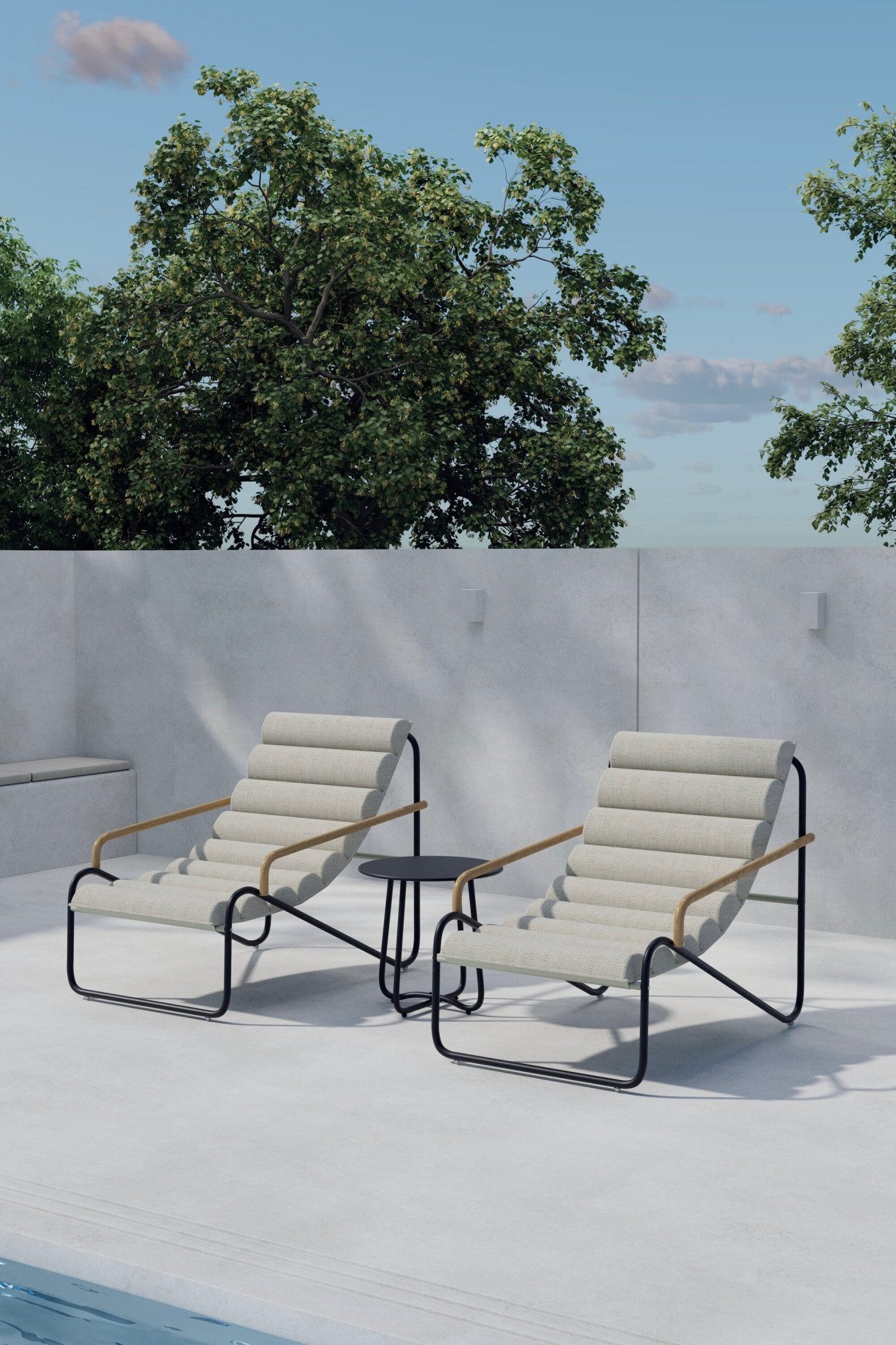 Venture Home Gartenlounge-Set Ithaka, großzügiges Outdoor-Set für hohen Sitzkomfort, (3-tlg), Loungemöbel mit Stoffbezug, angenehm, weich