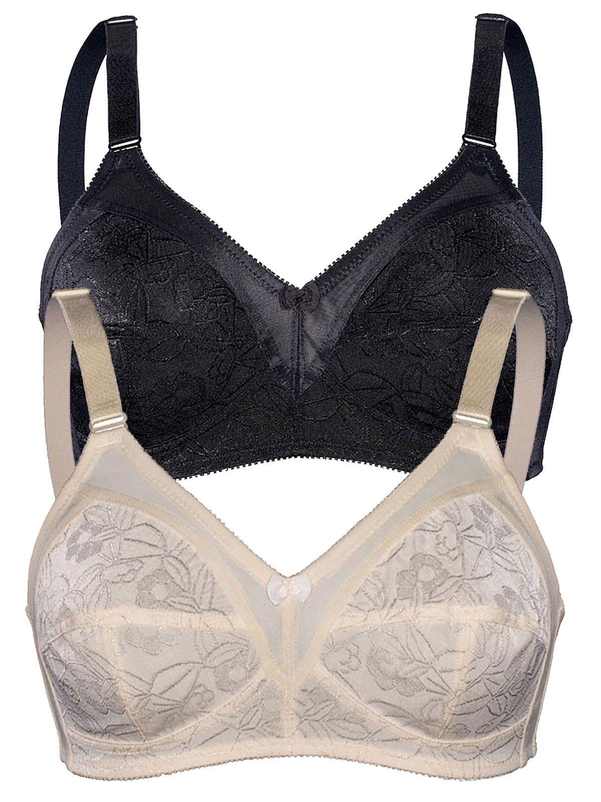 Sassa Set: Soft-BH 2er Sparpack Soft BH ohne Bügel SHINY JACQUARD (Spar-Set, 2-tlg) -