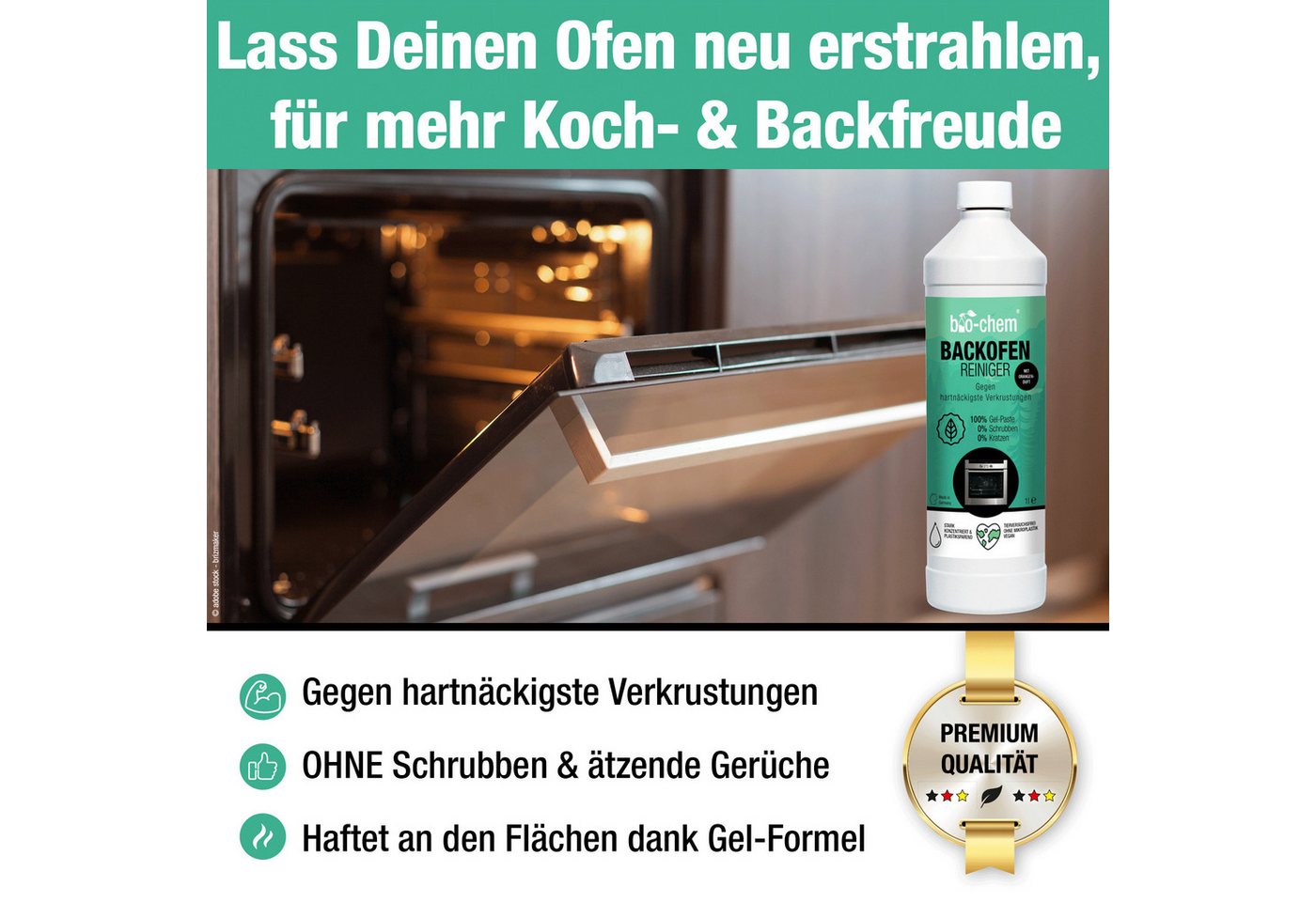 Thumbnail - bio-chem Backofenreiniger 2x 1 l + Pinsel schwarz Küchenreiniger