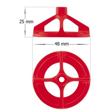 MidGard Fliesenkreuz Nivelliersystem Fliesen-Verlegehilfe Mehrweg Nivellierset Nivellier (50-St) 50 x Zughauben Rot