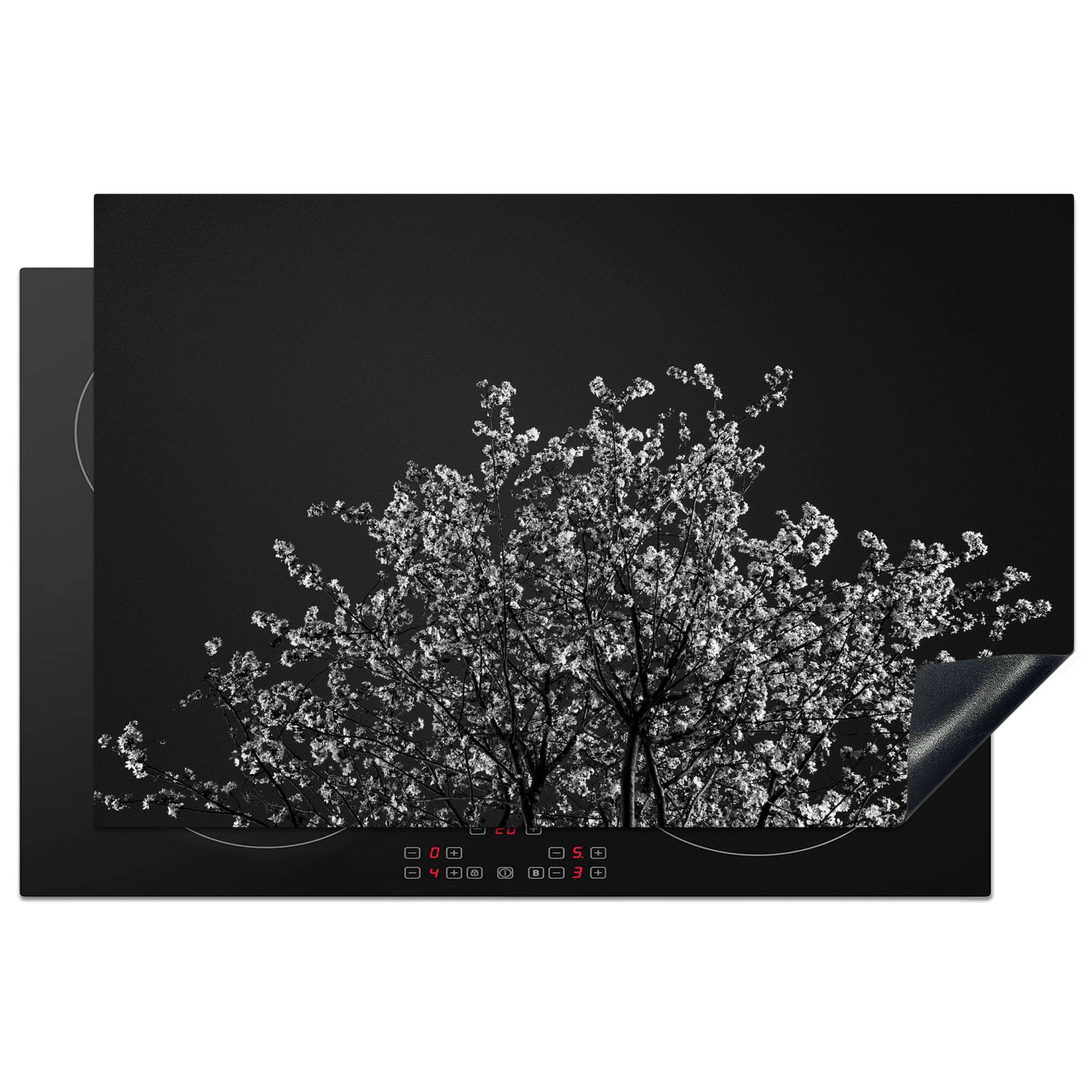 MuchoWow Herdblende-/Abdeckplatte Blumen - Baum - Zweige, Vinyl, (1 tlg), 81x52 cm, Induktionskochfeld Schutz für die küche, Ceranfeldabdeckung