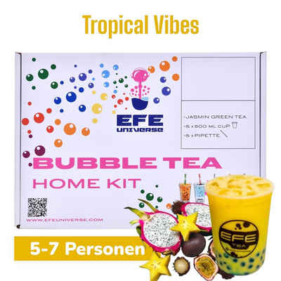 Efe Universe Kreativset DIY Bubble Tea Geschenbox, Bubble Tea Home Kit für 5-7 Personen, Tropical Vibes