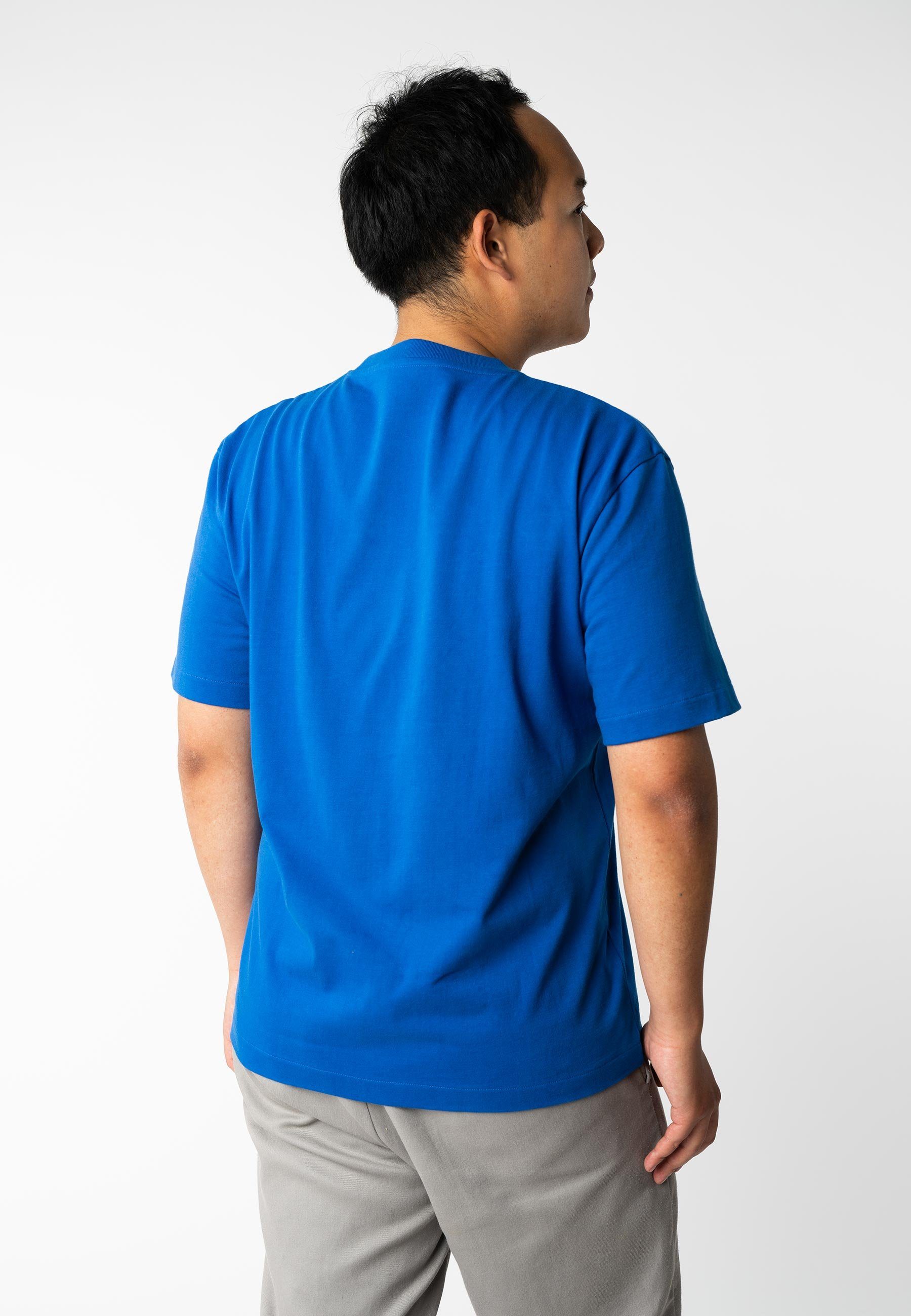 MELA Kurzarmshirt T-Shirt schwer vibrant Rippbündchen blue BHAJAN