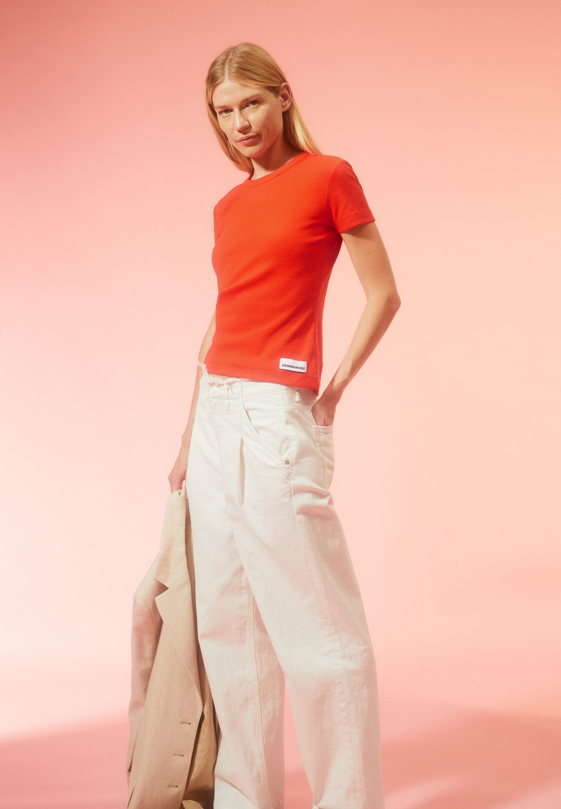 Armedangels T-Shirt KARDAA Ripp-T-Shirt aus Bio-Baumwoll Mix Slim Fit