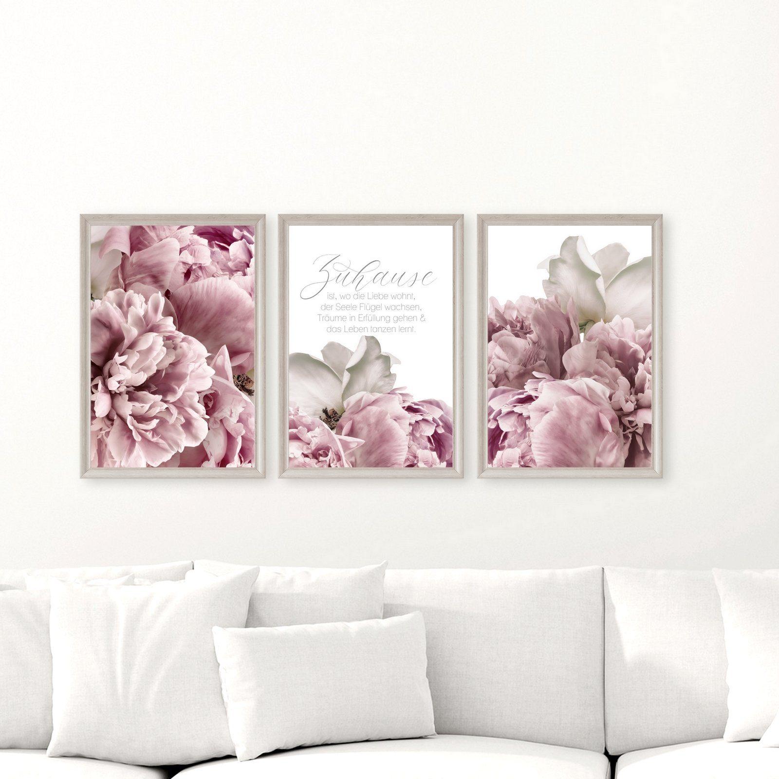 homestyle-accessoires Poster Bilderset Bilder Wandbilder ZUHAUSE IST WO DIE günstig online kaufen