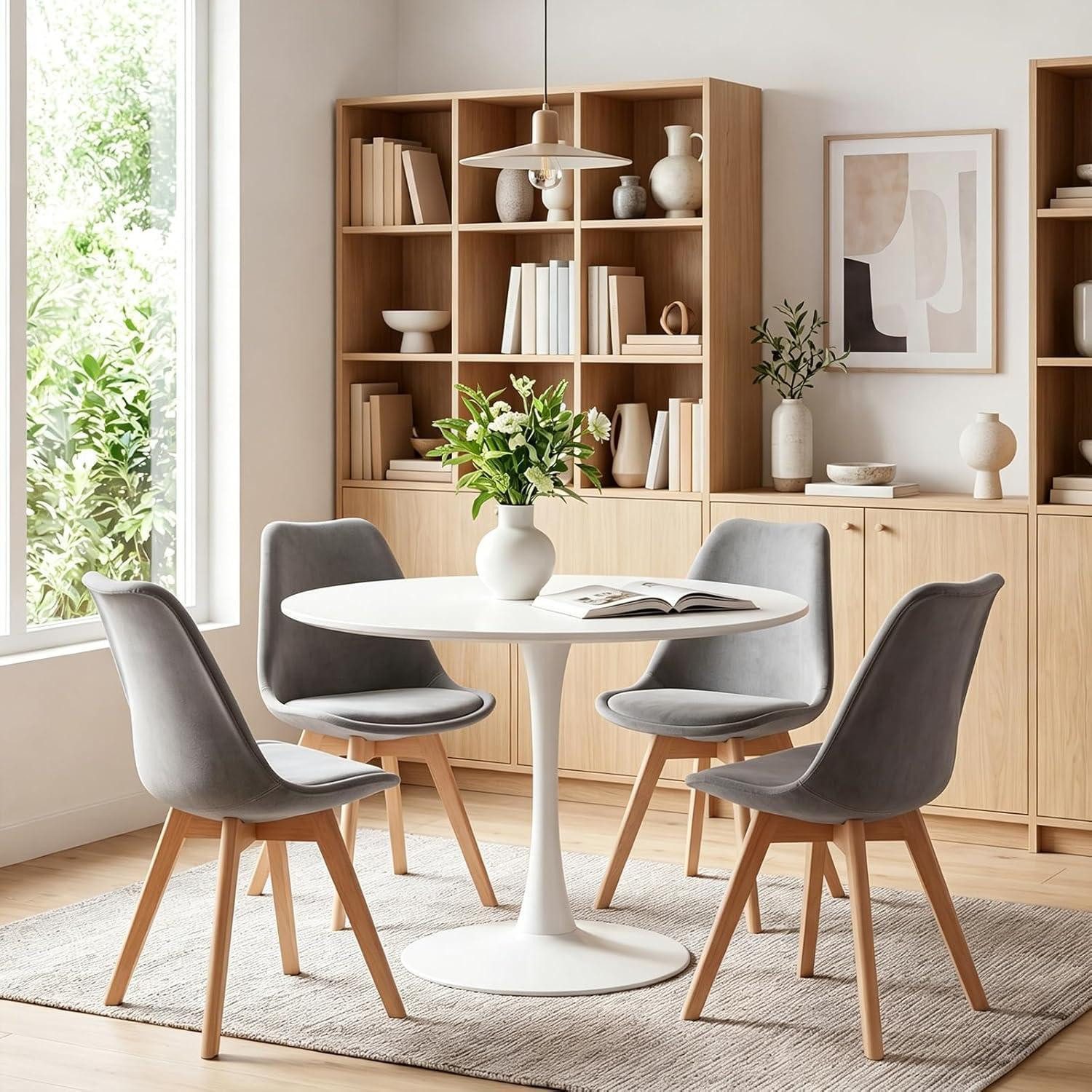 LuxusKollektion Esszimmerstuhl Samt Esszimmerstühle 4er Set Dunkelgrau – Bild 4 von 5