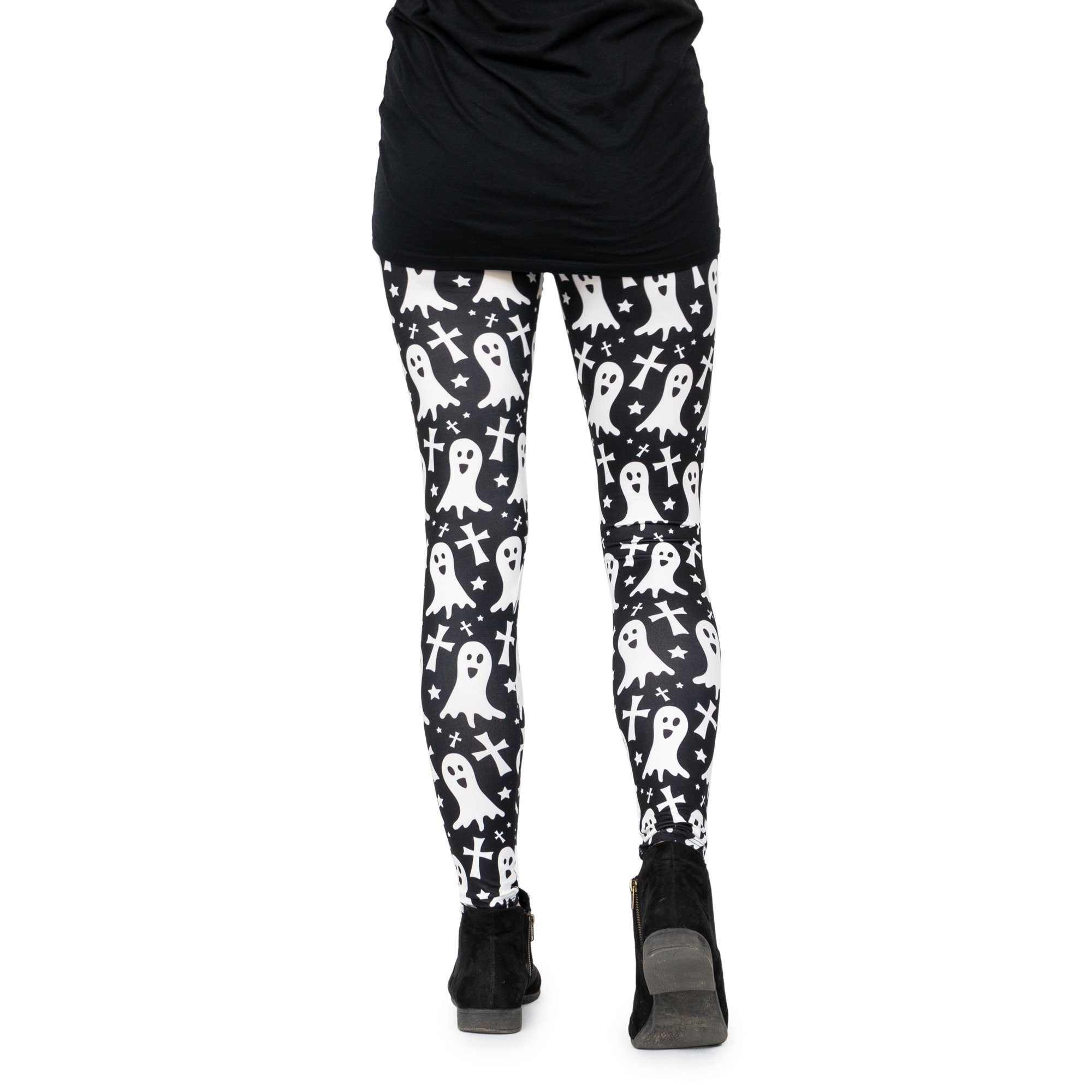 cosey Leggings Leggings Set Halloween M-L Geist & Kürbis (Leggings-Set, 2er-Set) Halloween-Leggings im Set - Geist + Kürbis