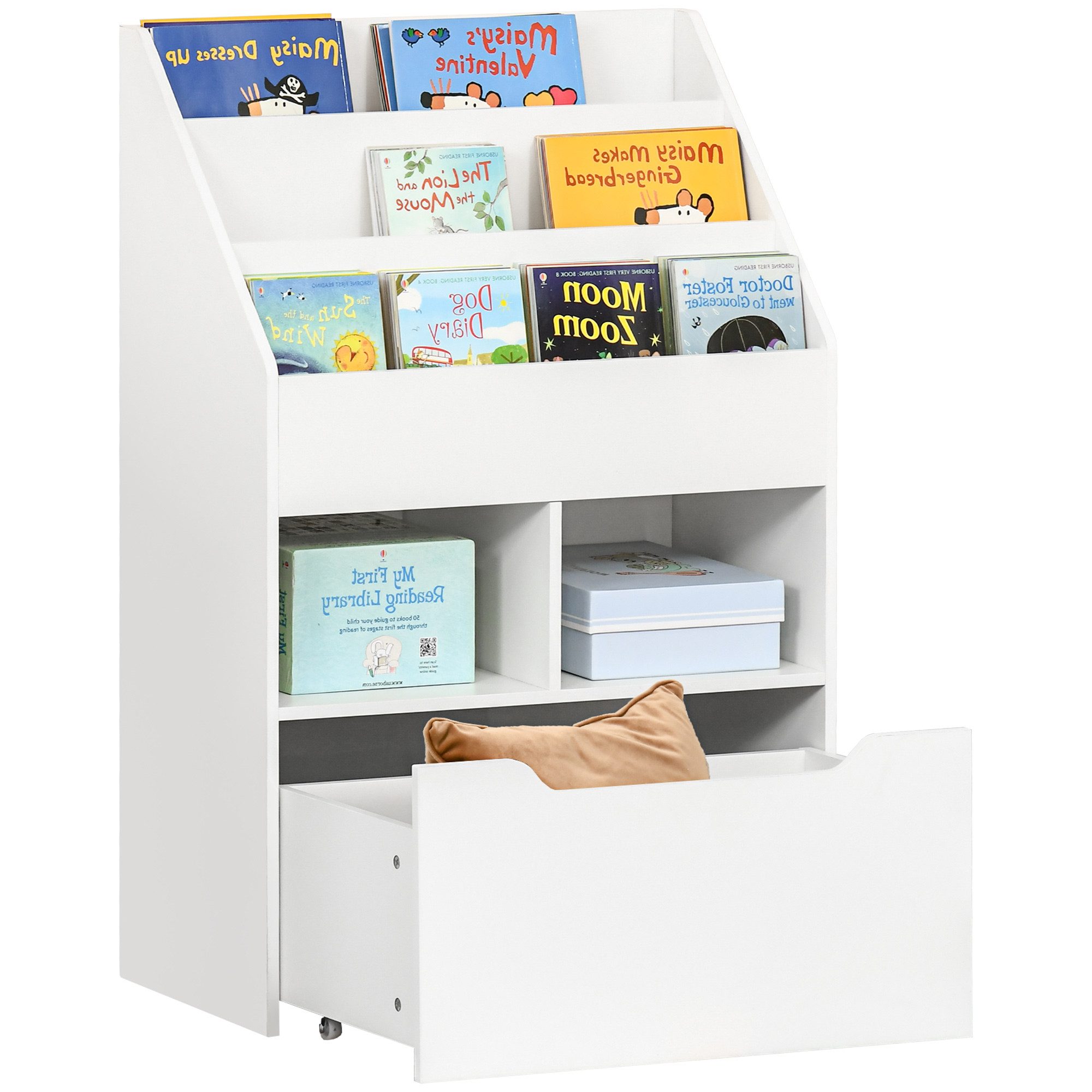 HOMCOM Kinderregal mit Schublade, 3 Ablagefächern günstig online kaufen