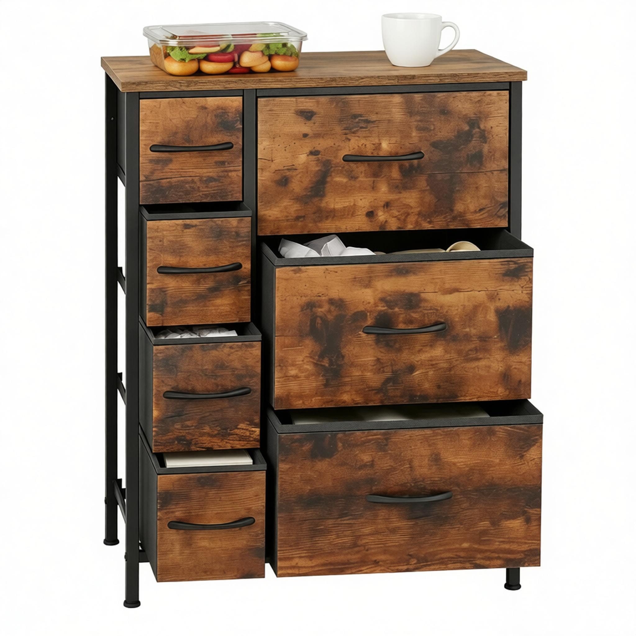 Luckice Aufsatzschrank Freistehender Schrank,Vintage Sideboard (Aufbewahrungsschrank(nur mit Aufbewahrungsschrank)