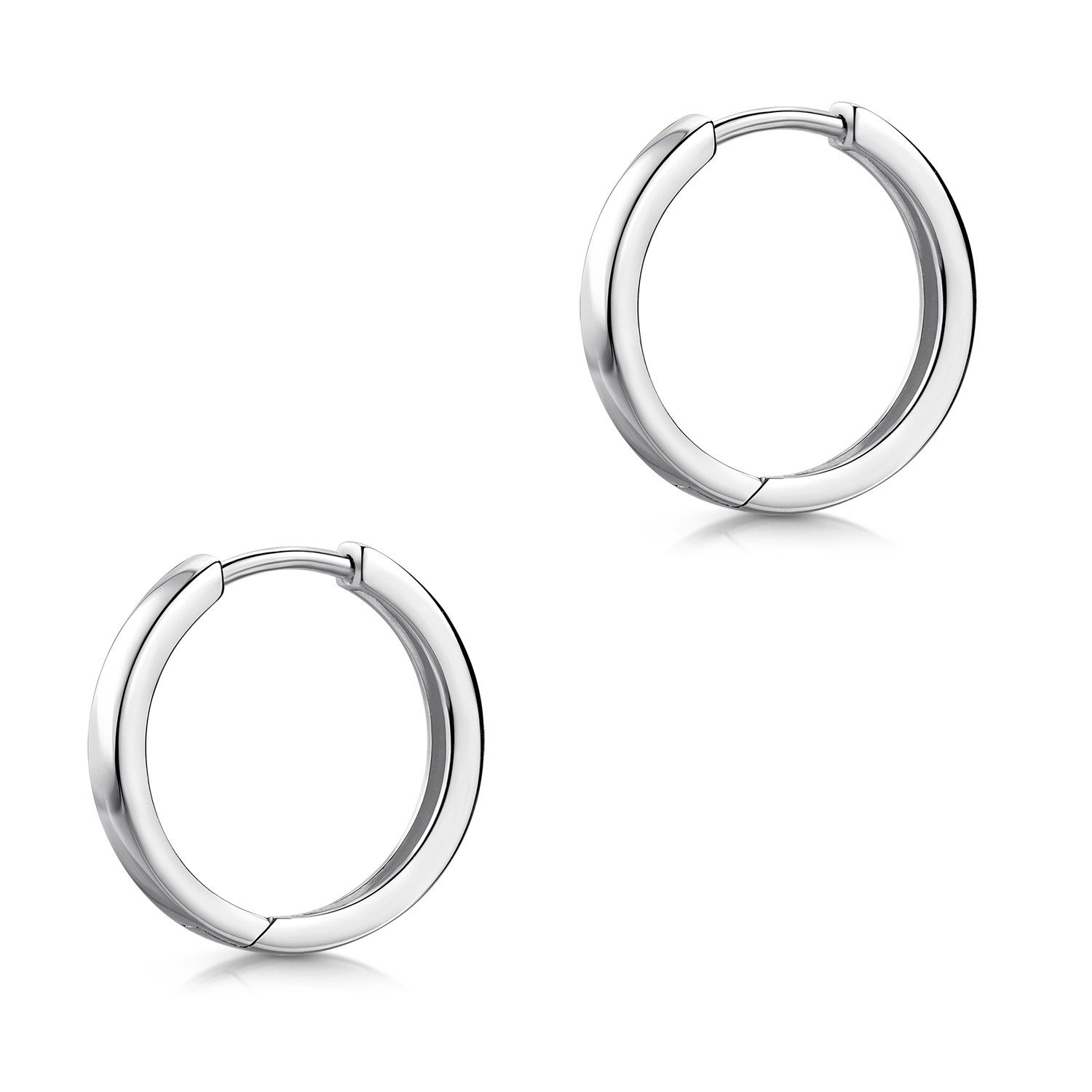 Materia Paar Creolen Damen Herren Silber klein Ø9mm SO-427, 925 Sterling Silber