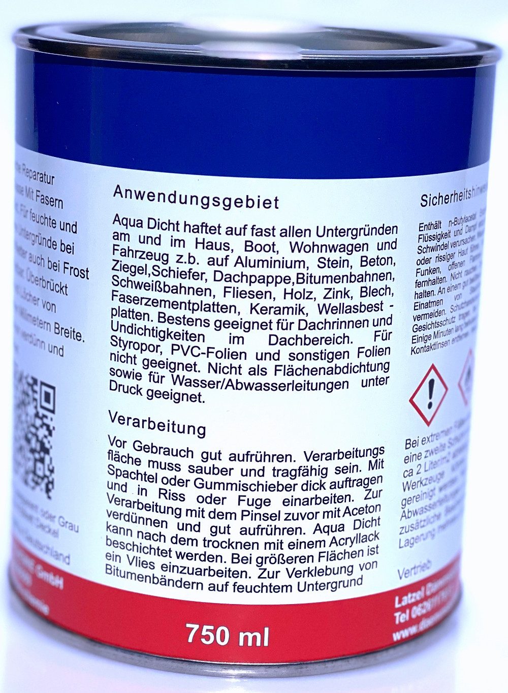 Baden Chemie Dichtstoff Aqua Dicht transparent - Dose 750 ml, Synthesekautschuk, gebrauchsfertig, vielseitig anwendbar