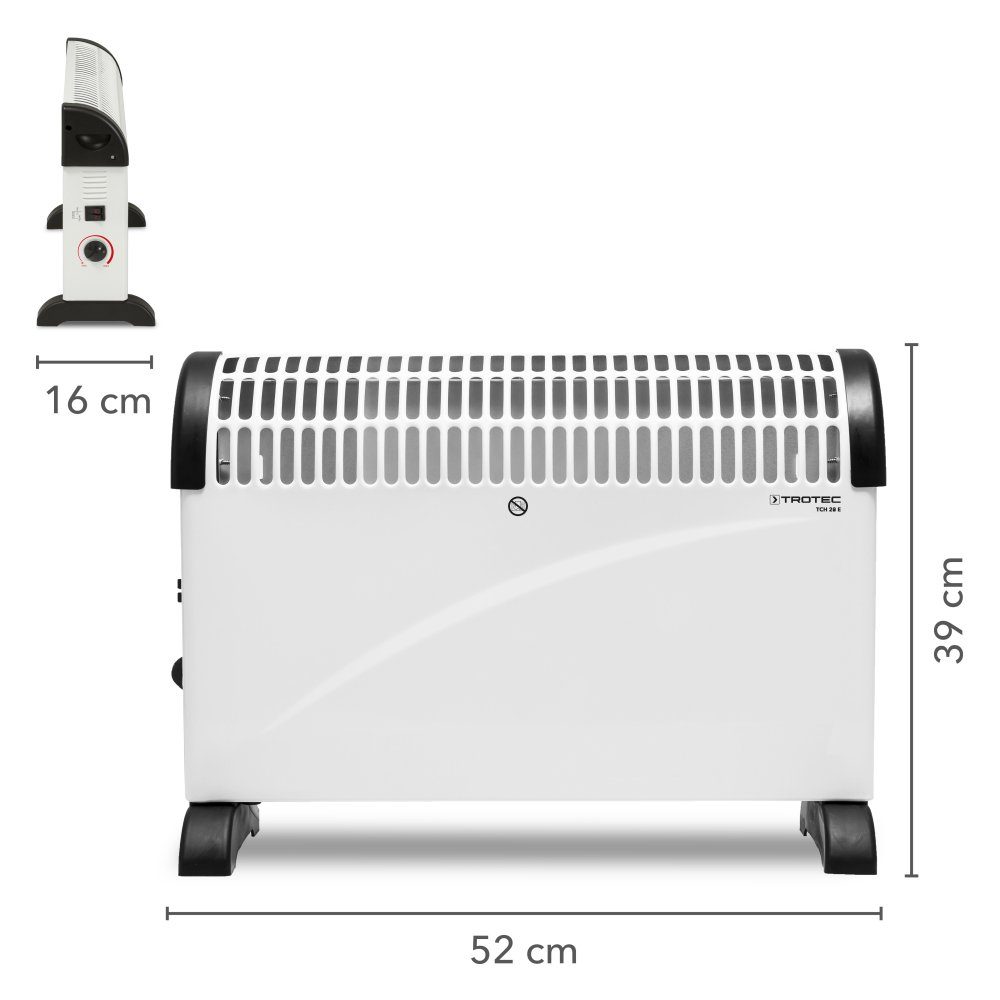 20 Konvektor 2.000 saubere, Bis geruchslose kondensfreie und TCH Wärme 2000 Heizleistung TROTEC W W, E, für