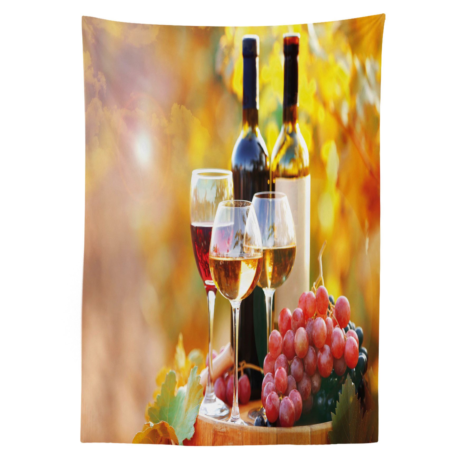 Abakuhaus Tischdecke Farbfest Waschbar Für den Außen Bereich geeignet Klare Farben, Wein Wein Themed Grape Land