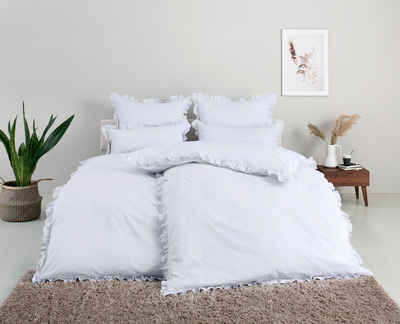 Bettwäsche Violetta in Gr. 135x200 oder 155x220 cm, Home affaire, Renforcé, 2 teilig, Bettwäsche aus Baumwolle, romantische Bettwäsche mit Volants