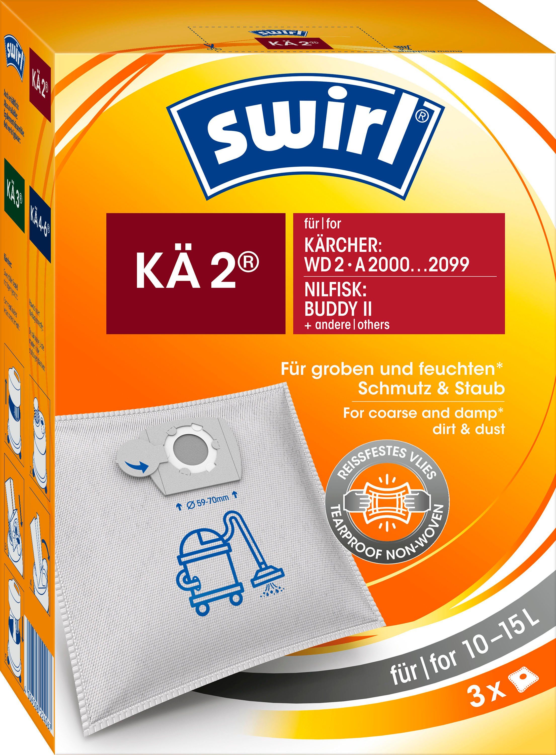Swirl Staubsaugerbeutel KÄ 2®, 3 & St., Nass- Staubsaugerbeutel und Nilfisk Trockensauger für Kärcher