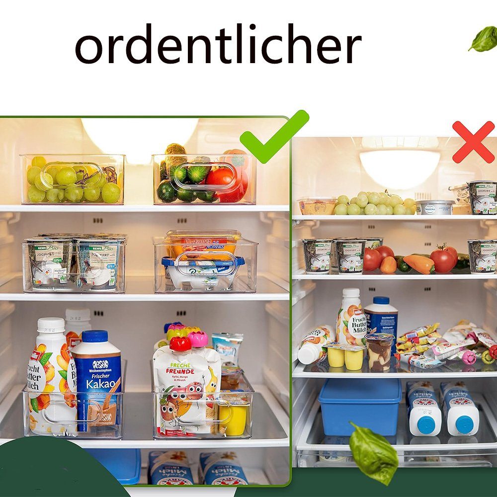 PFCTART Korbeinsatz Kühlschrank-Organizer, Küchen-Organizer, stapelbar, BPA-frei, 6 Stück, Zubehör für für Kühlschrank, Küche & Haushalt, Transparente Aufbewahr – Bild 5 von 5