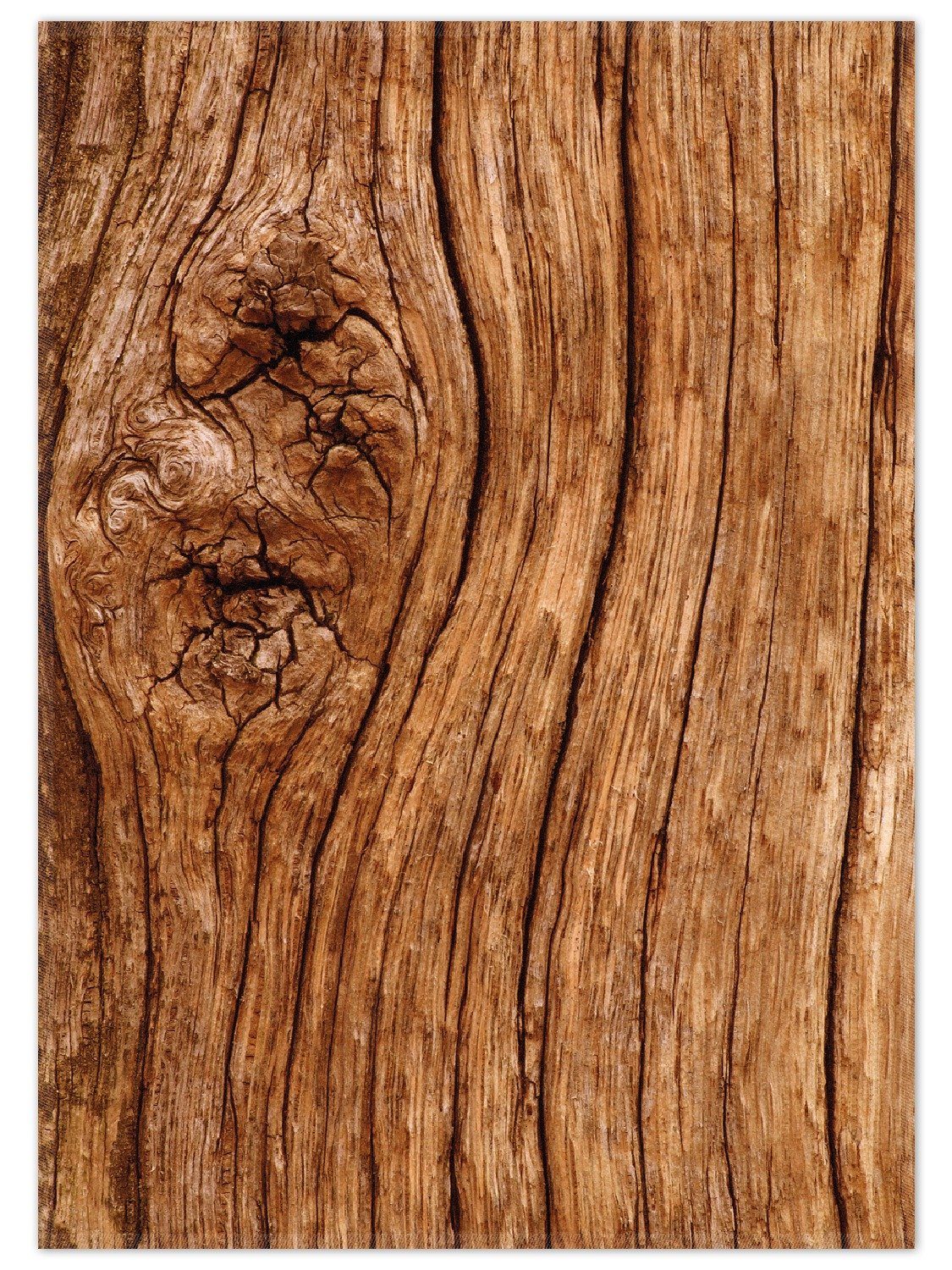 Teppich Holzstamm mit Asteinschluss, Wallario, rechteckig, rutschfest