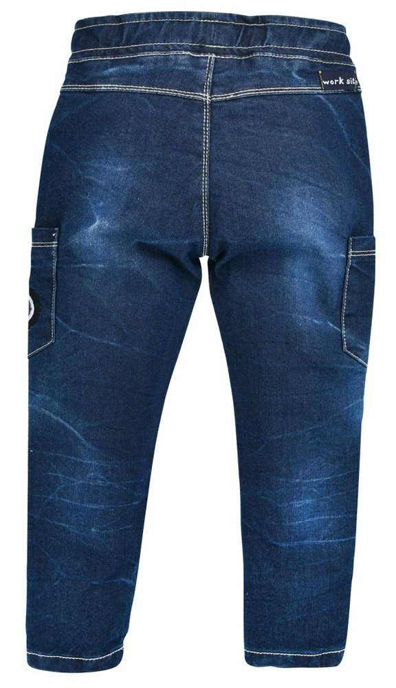 BONDI Schlupfhose Lange Jeans Fit Jungen Bulldog Blau, Slim für "Traktor" 33110 - Kinderjeans