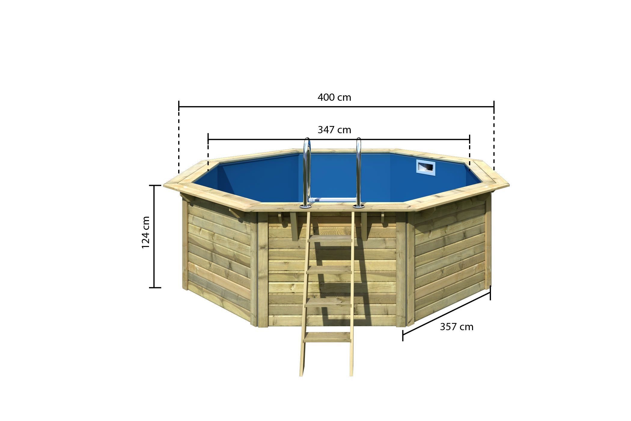 Karibu Achteckpool Massivholzpool kdi Schwimmbecken Gartenpool, Massivholz, witterungsbeständig, wetterfest