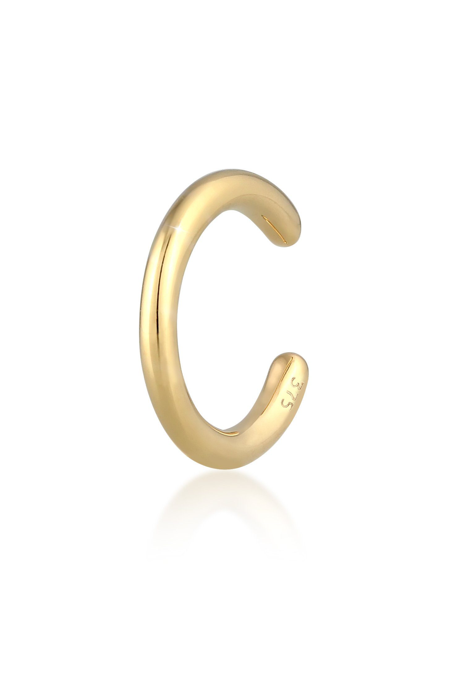 Elli Premium Single-Ohrhaken Earcuff Ohrklemme Basic Trend 375 Gelbgold