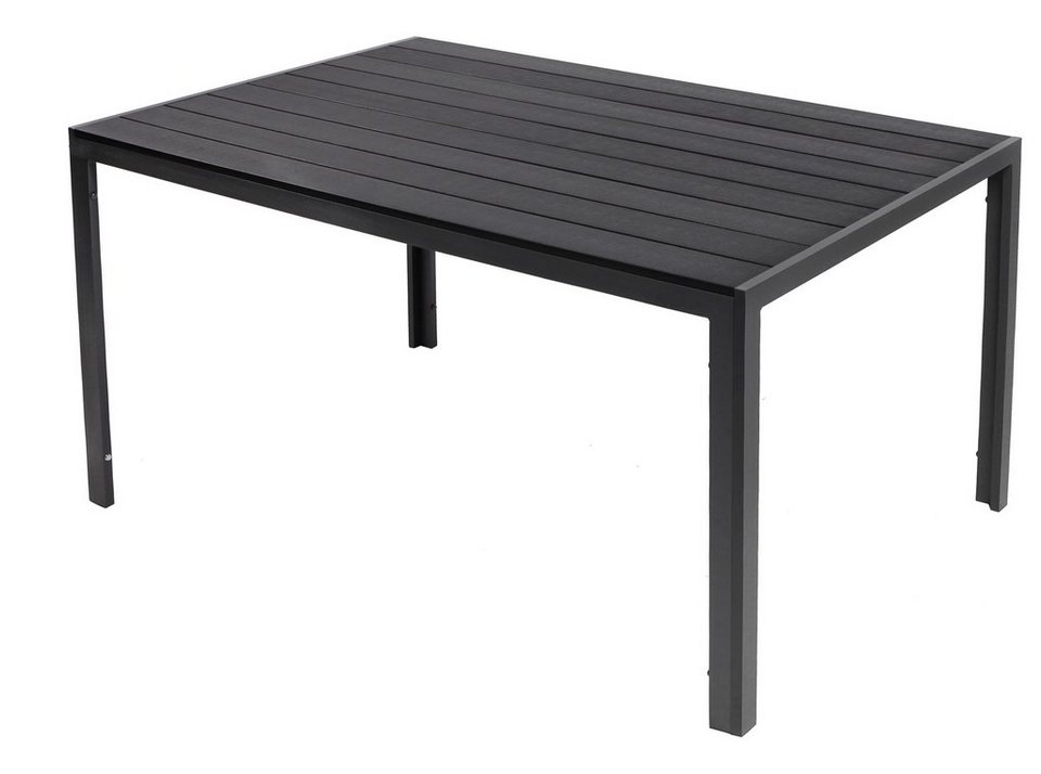 Trendmöbel24 Gartentisch Gartentisch Comfort 150 x 90 cm mit Nonwood Platte  Gestell Aluminium
