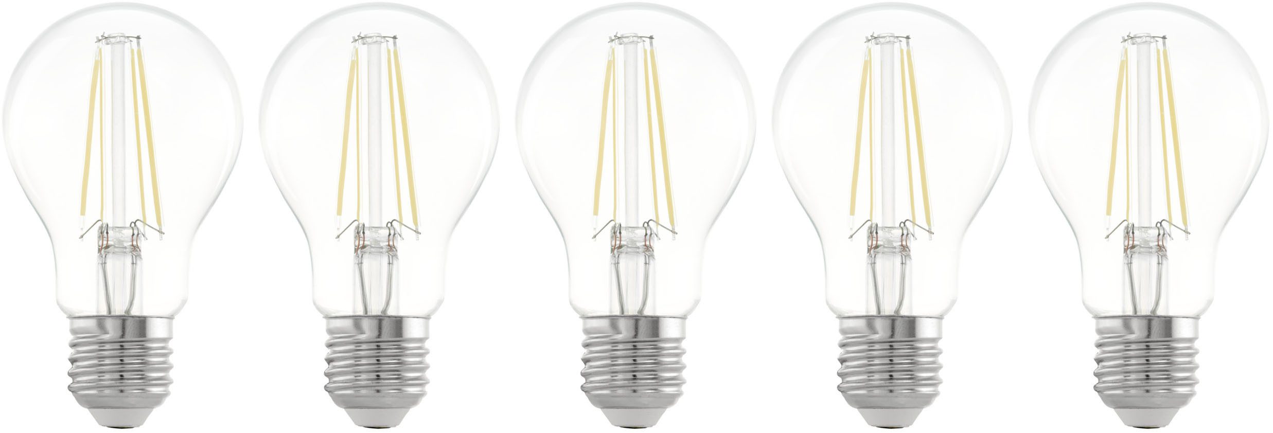 EGLO LED-Filament LM_LED_E27 Leuchtmittel - E27 - 5X7W - IP20, E27, 1 St., Warmweiß, Glühbirne, 5er Set, L10,5 x Ø6 cm