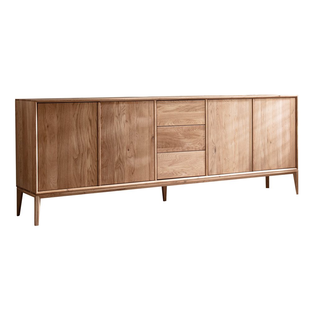 Lomadox Sideboard CUNEO-137, in Eiche massiv Massivholz Anrichte 221,6x81,9x41,5 cm