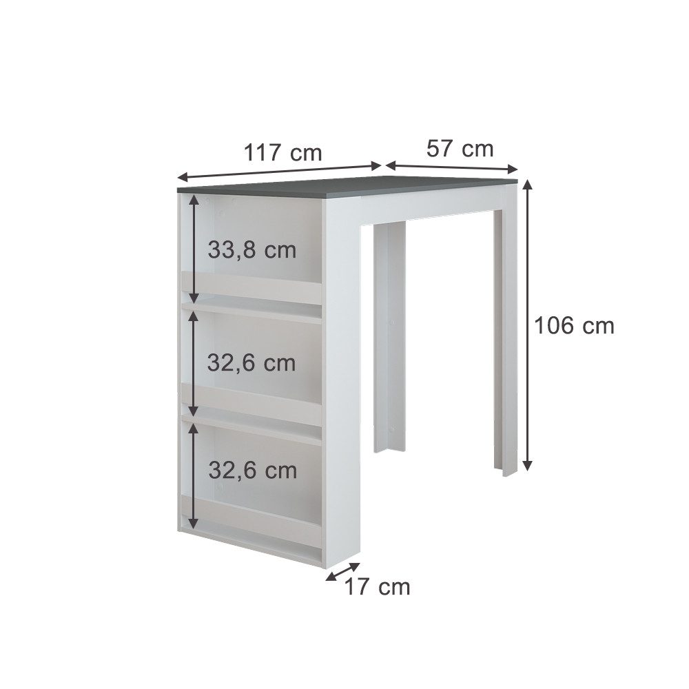 Vicco Bartisch Repose, Anthrazit/Weiß, 57 x 117 cm (1-St)