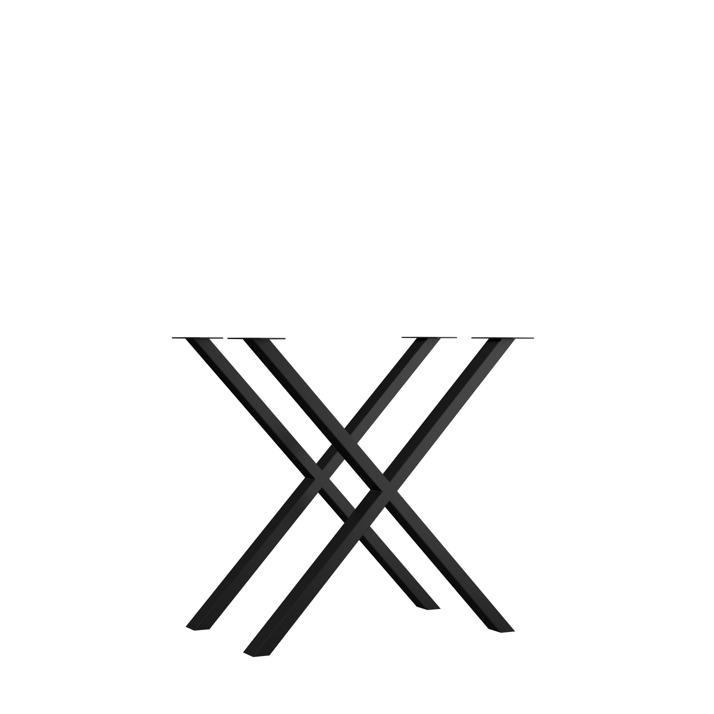 PREISBRECHER Tischgestell TABLES (2er-Set), (2er-Set) X-Form, in schwarz, Metall - 71x72x19,2cm (BxHxT)