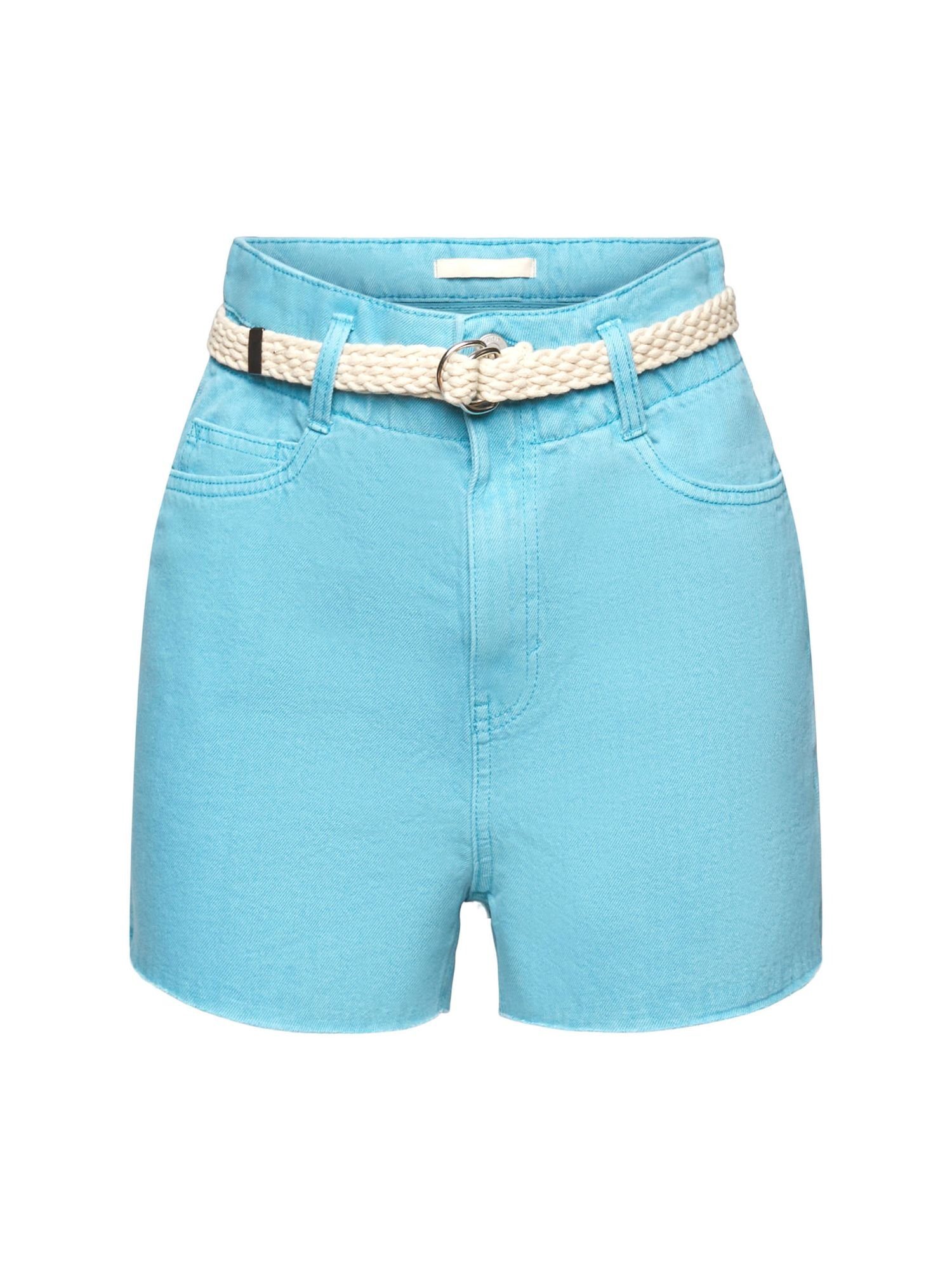edc by Esprit Shorts Optik TURQUOISE abgeschnittener Jeansshorts in (1-tlg)