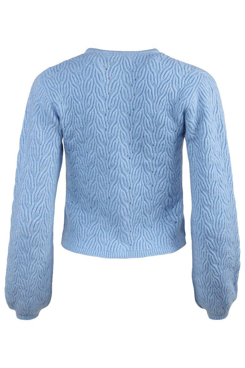 Madame Marie Trachtenstrickjacke Trachten Strickjacke - AVENARA - kristallblau melange, schoko – Bild 2 von 2