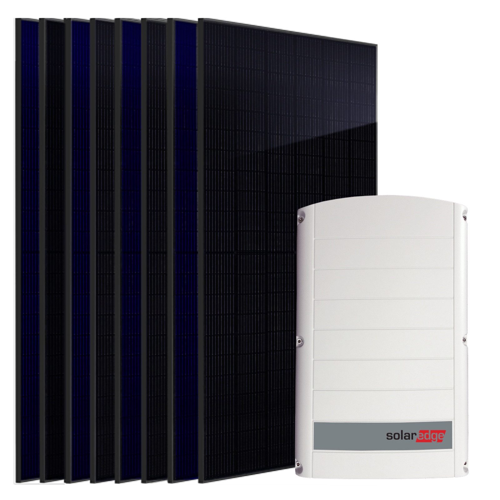 SUNNIVA Solaranlage 4.0 kW, Monokristallin, (8x 500 W Solarmodule Fullblack Bifacial, Wechselrichter SolarEdge SE4K (3-phasig)
