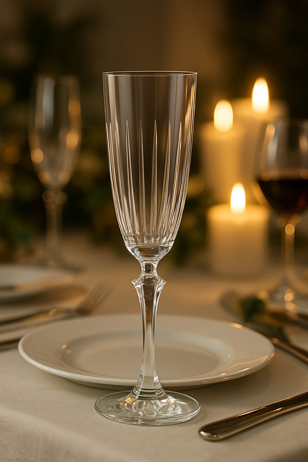 Crystalex Sektglas Elisabeth klar geschliffen 200 ml 6er Set, 6-tlg., Kristallglas, Kristallglas, klar Schliff, senkrecht gestreift