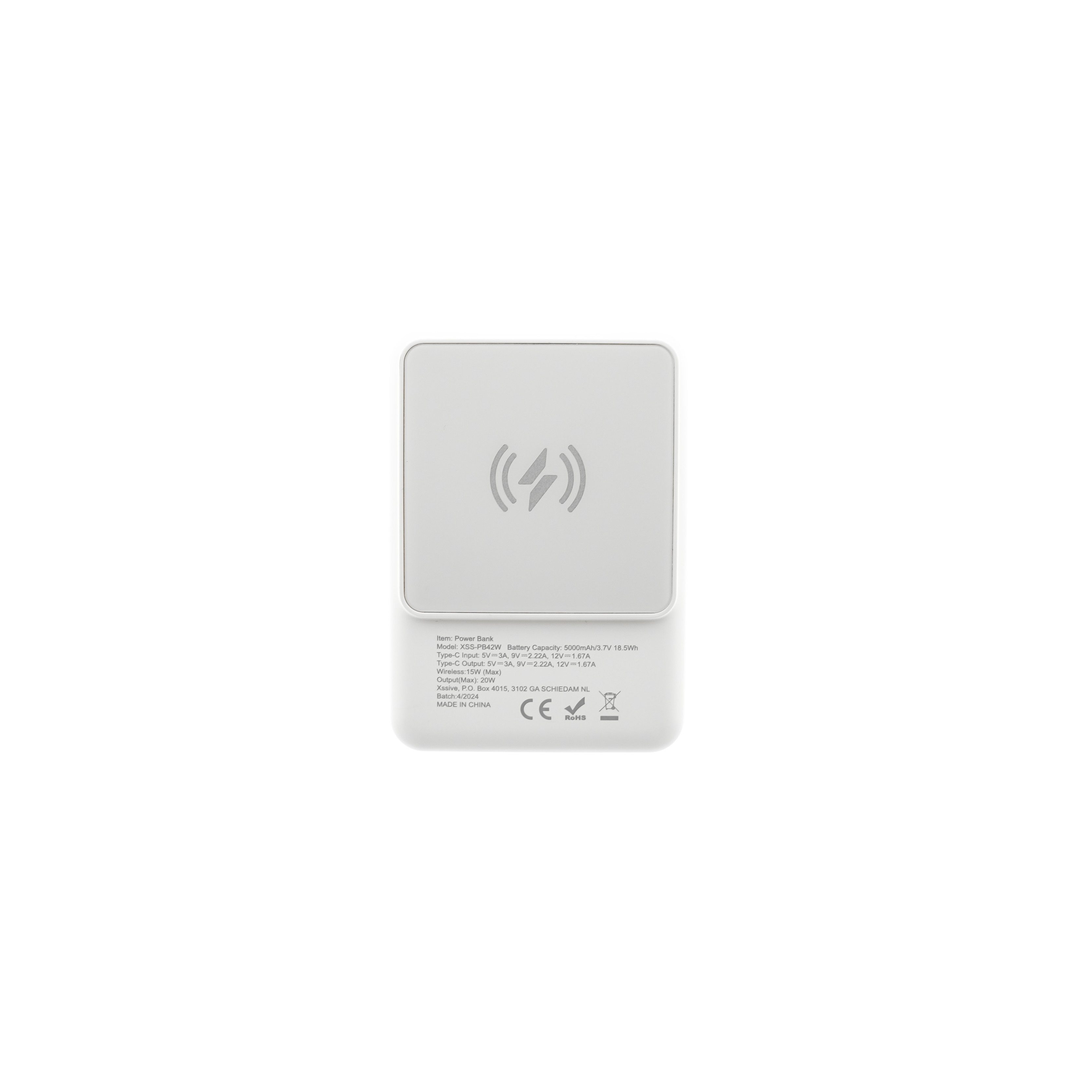 Xssive 20W Premium Magnetische Drahtlose Powerbank – 5000mAh Weiß Powerbank