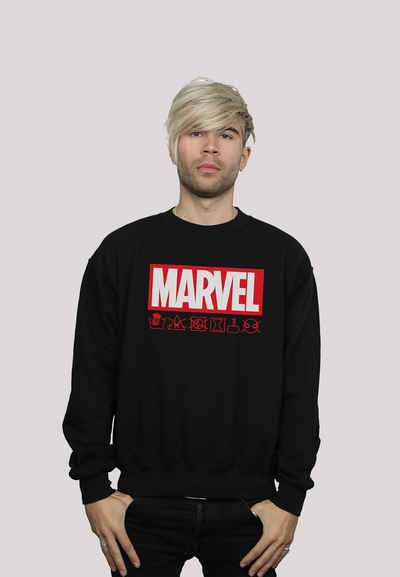 F4NT4STIC Sweatshirt »Marvel Logo Waschsymbole - Premium Superhelden Iron Man Captain America Hulk Thor Loki Punisher Spider-Man Venom Fan Merch« Herren,Premium Merch,Longsleeve,Pullover,Logo Print