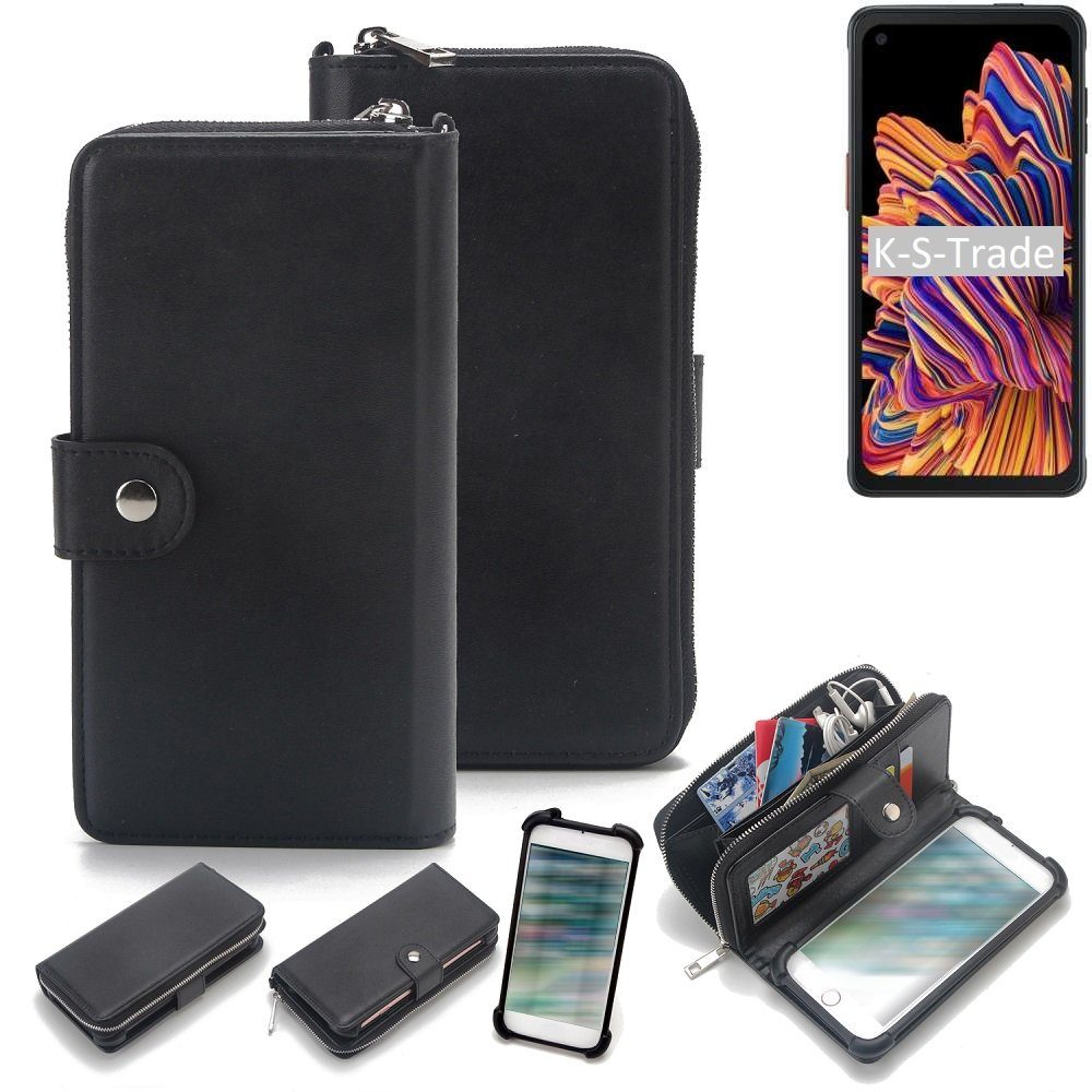 K-S-Trade Handyhülle für Samsung Galaxy XCover Pro, 2in1 Handyhülle Schutzhülle & Portemonnee Cover Handy Hülle