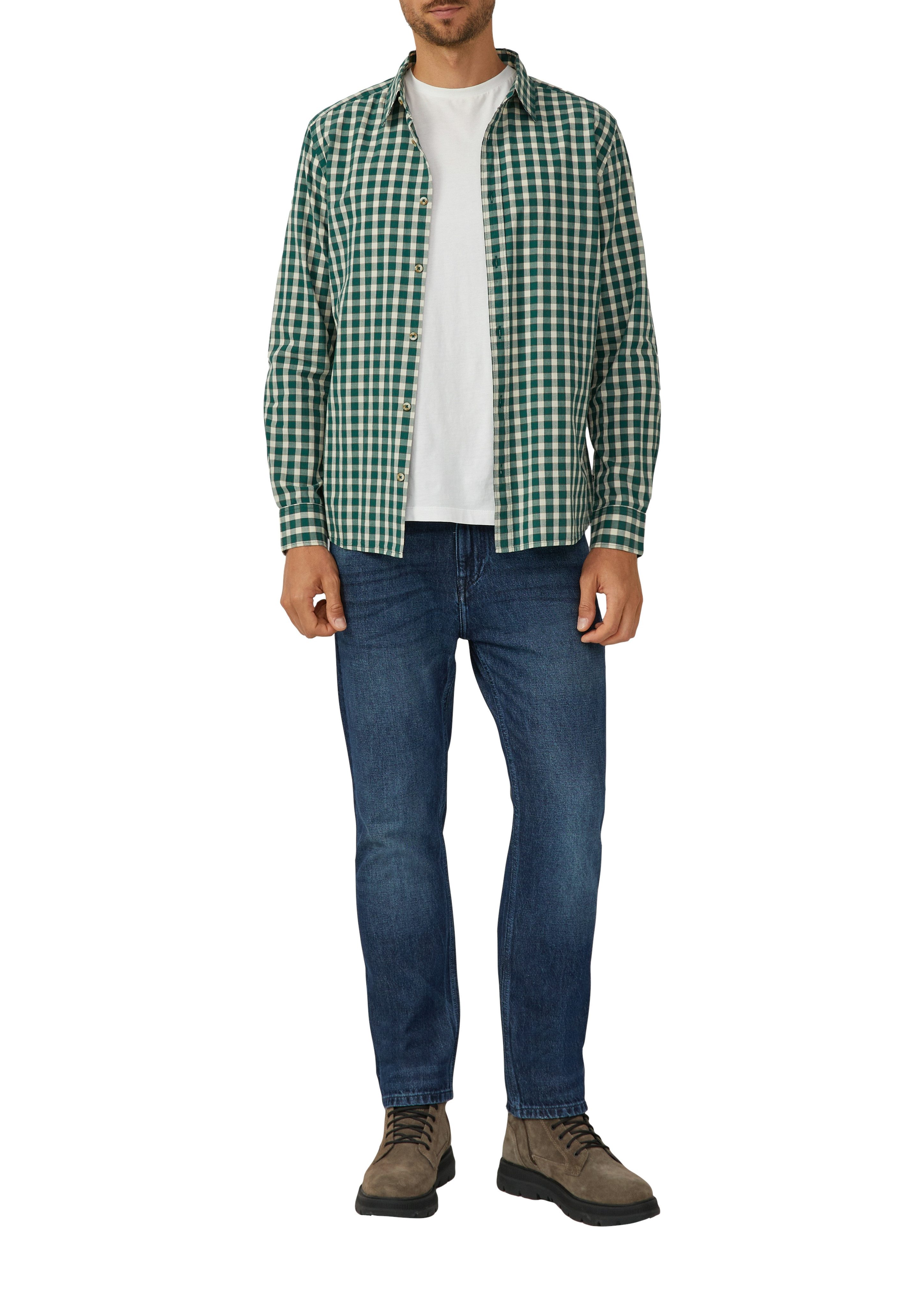 s.Oliver Langarmhemd mit Karo Muster günstig online kaufen