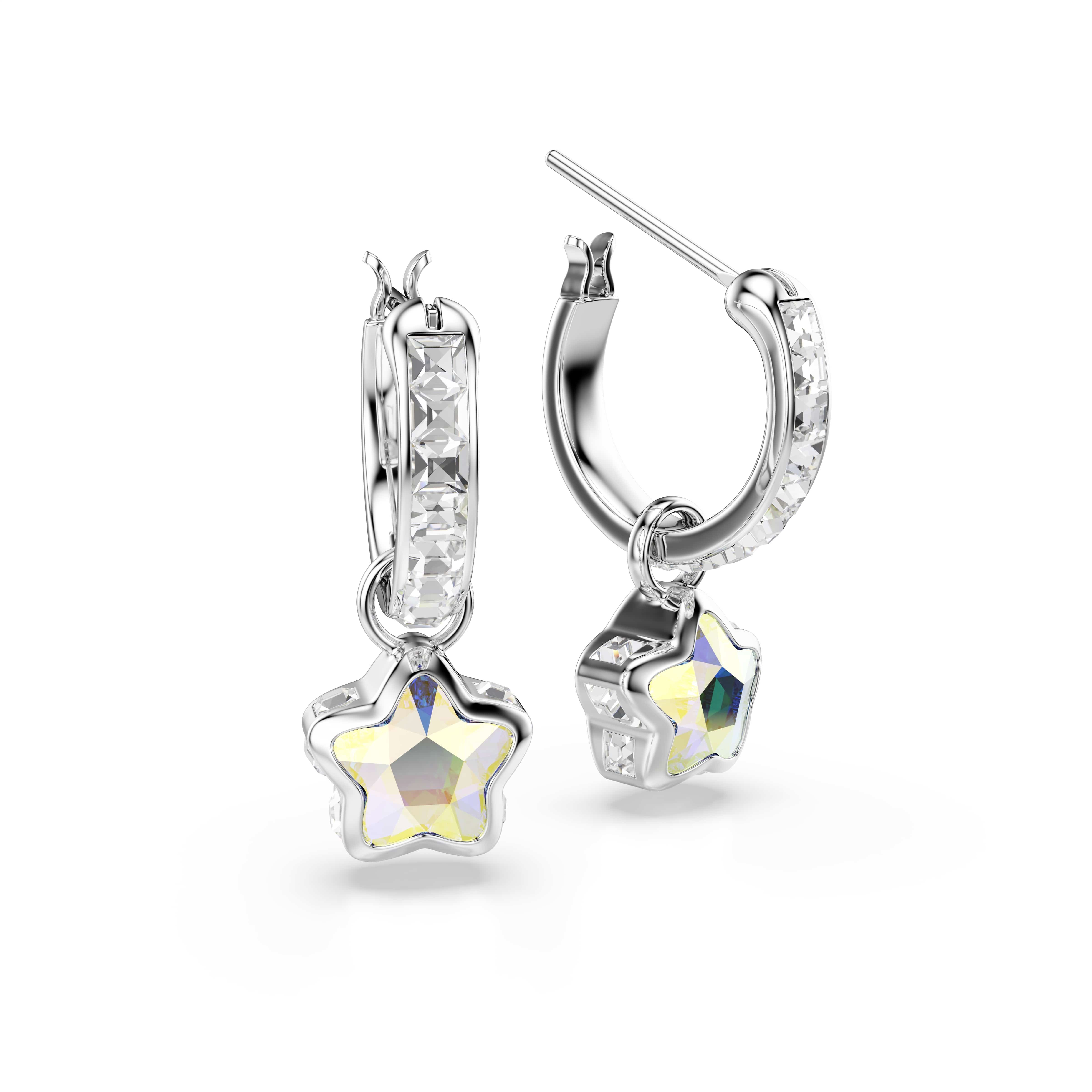 Swarovski Paar Creolen Schmuck Geschenk CHROMA Ohrringe, mit Swarovski® Kristall - Einhänger abnehmbar