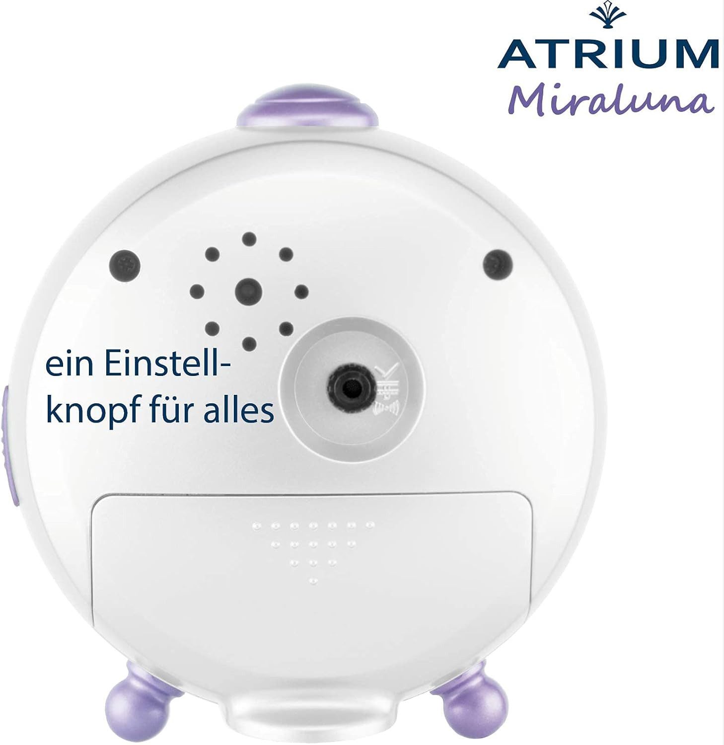 Atrium Kinderwecker A932-0 Miraluna Analog Quarz leise Licht Snooze Mädchen Einhorn Lila Geschenk Ø10,5cm – Bild 4 von 5
