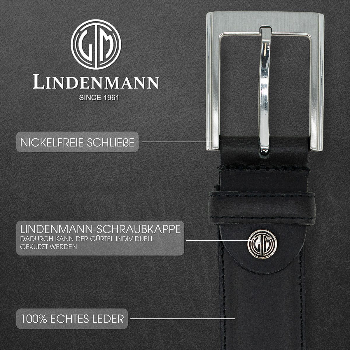 LINDENMANN Ledergürtel