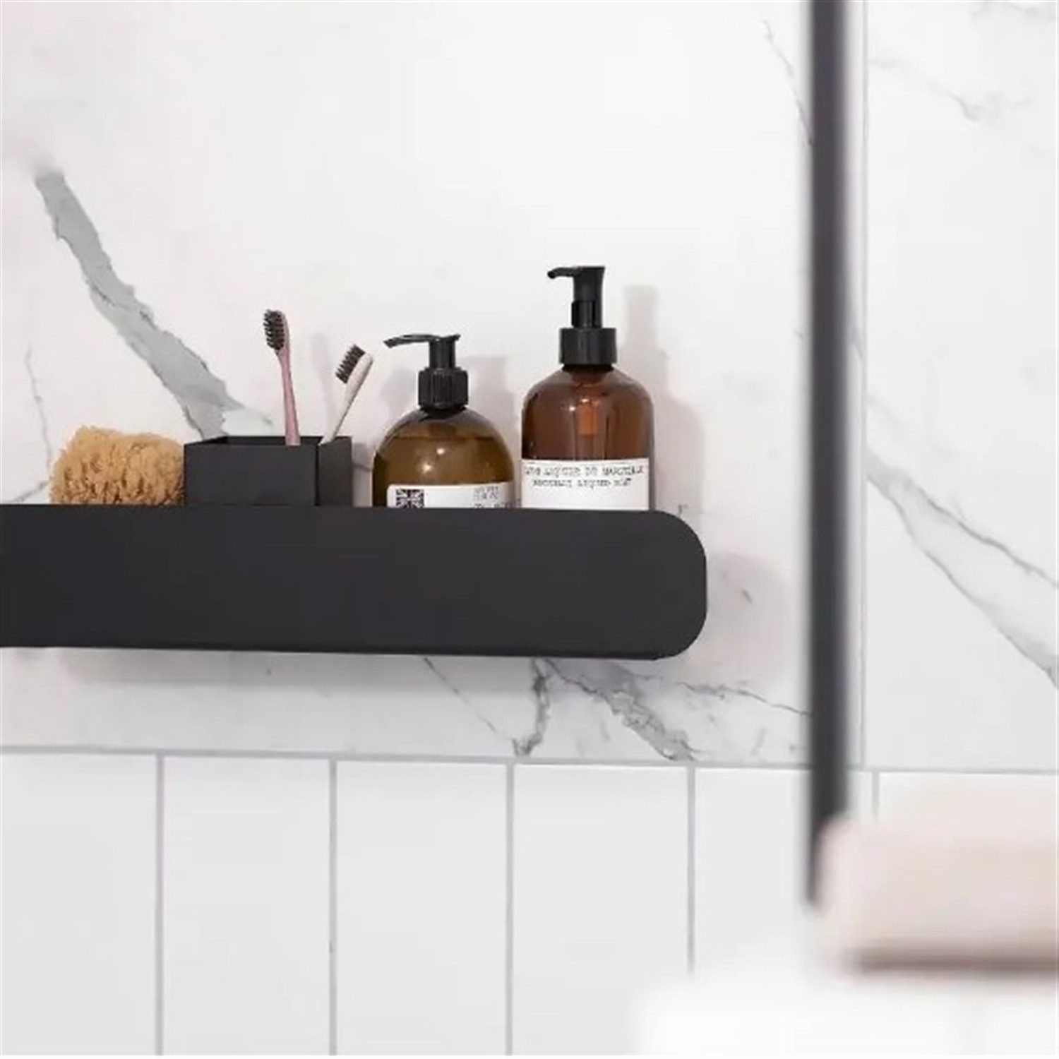 wohnwerk.idee Duschregal Badezimmerregal SF03 – Edelstahl Wandregal für Dusche und Bad, Wasserablauf durch perforierten Boden