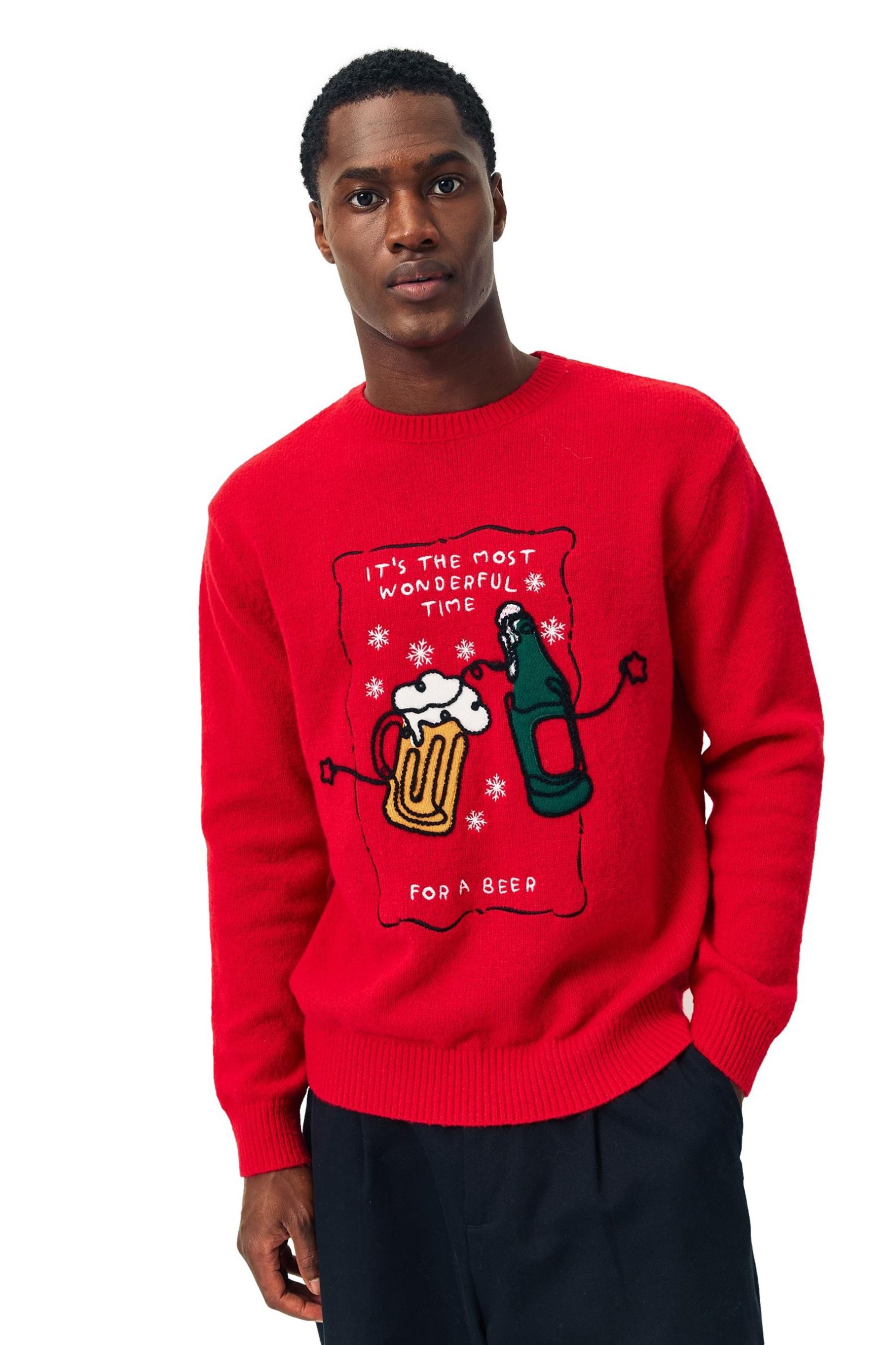 Rundhalspullover Lipsy weihnachtlicher Strickpullover mit Slogan