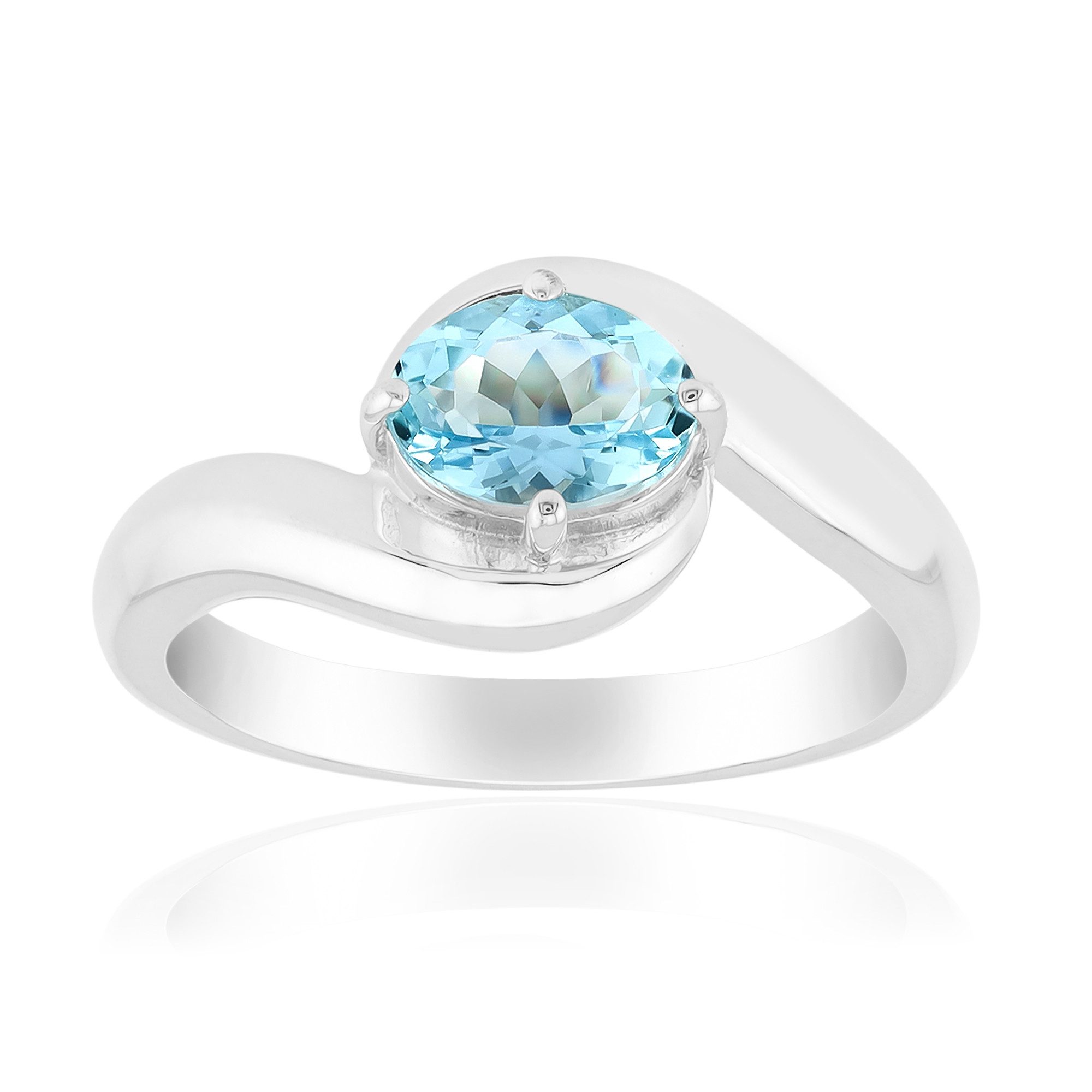 Solitärring Cavill Ring Aquamarin 0,58 ct Oval Brillantschliff 925 Silber