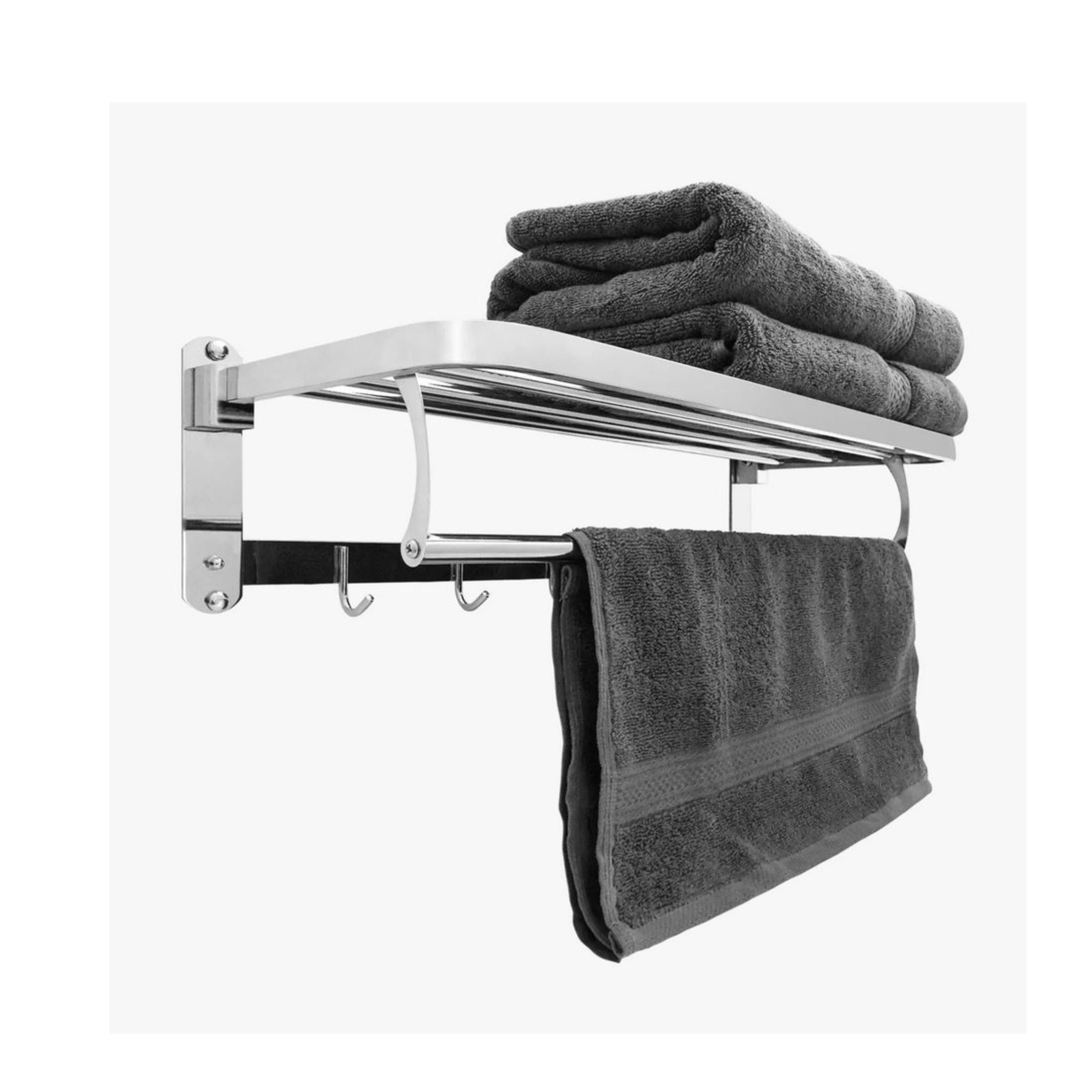 Produktbild von Relaxdays Handtuchhalter Bambus Mit Ablage - 3 Stangen 82cm Höhe | Freistehend Für Bad & Gäste-WC