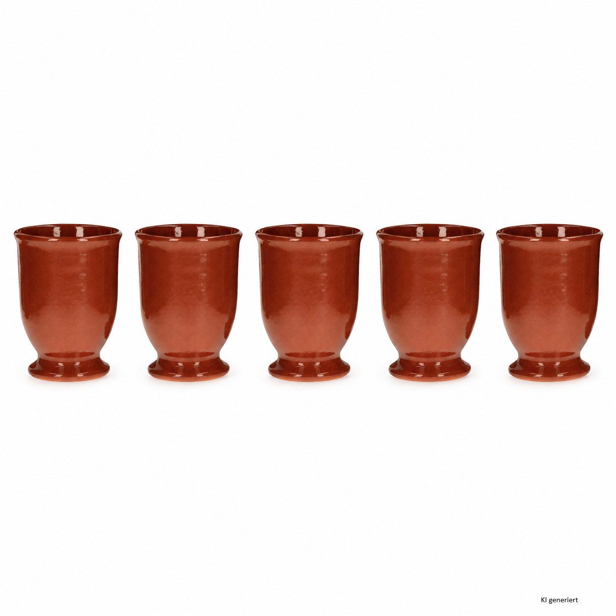 MamboCat Becher 5er Set Lasierte Tonbecher 175ml ideal für Honigwein