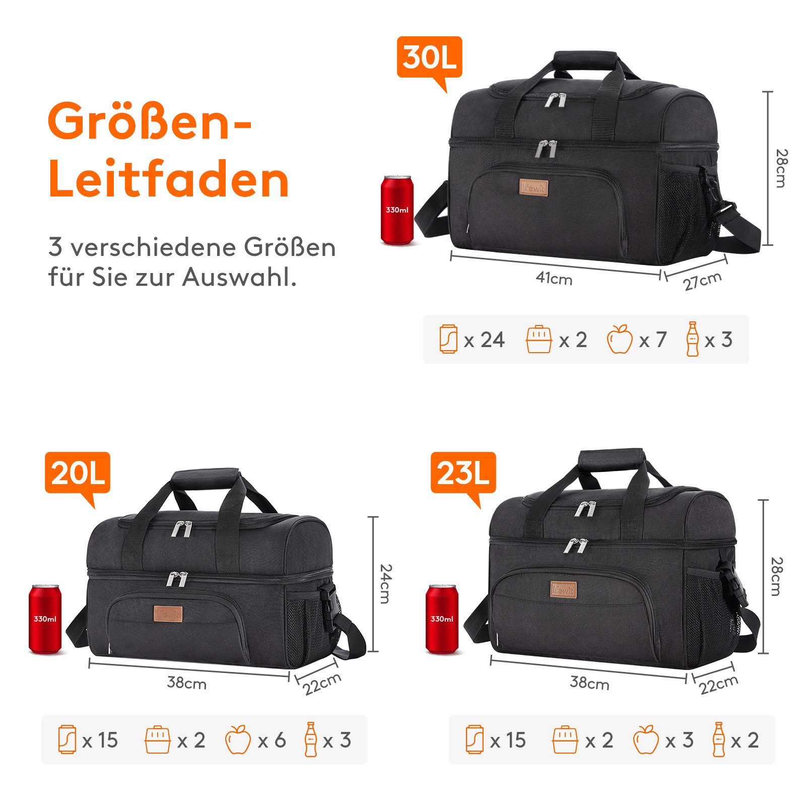 Lifewit Picknicktasche Kühltasche für, isolierte Lunch-Tasche, günstig online kaufen